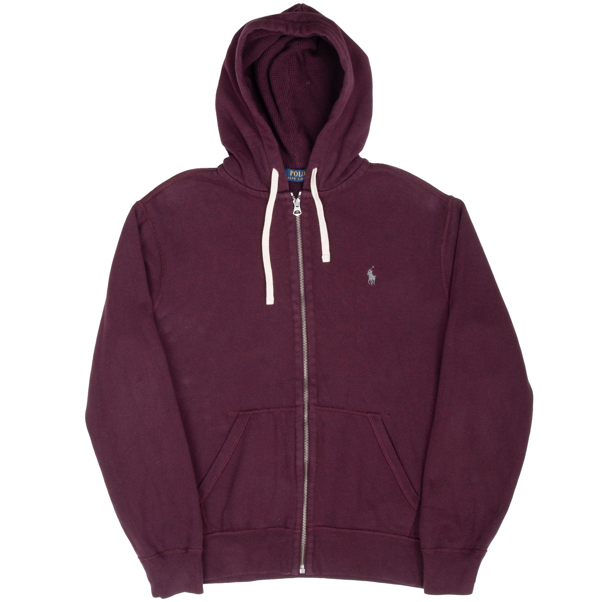 Vintage Ralph Lauren Full Zip Classic Burgundy Hoodie Sweatshirt Size Medium