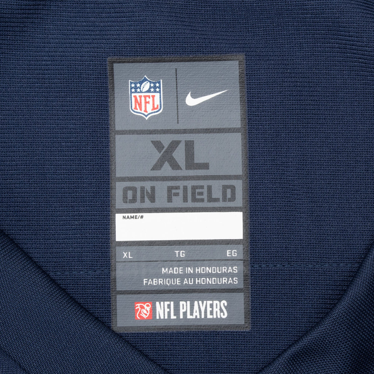 Nike NFL On Field XL neck label inside Seahawks jersey