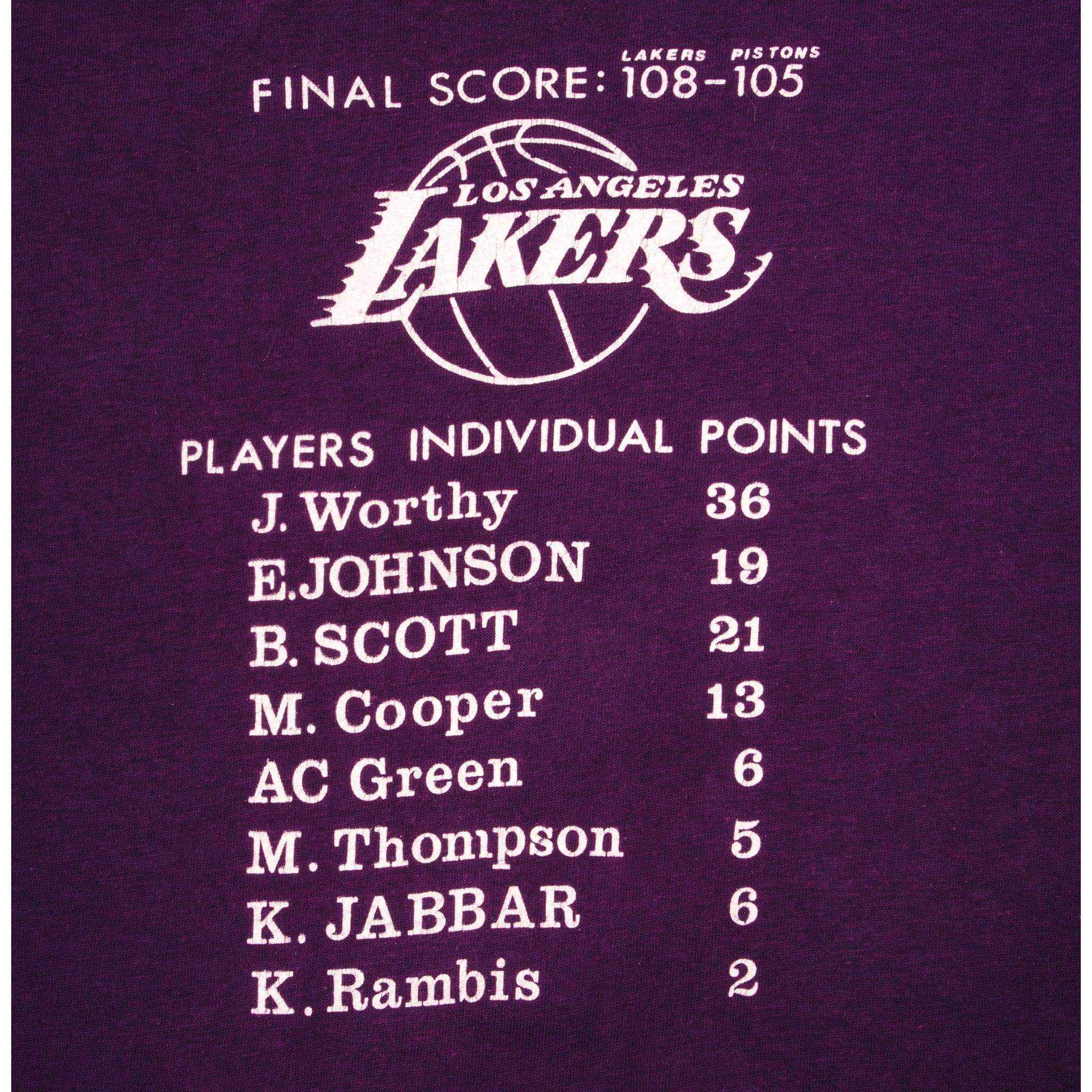 VINTAGE NBA LOS ANGELES LAKERS TEE SHIRT 1988 SIZE MEDIUM
