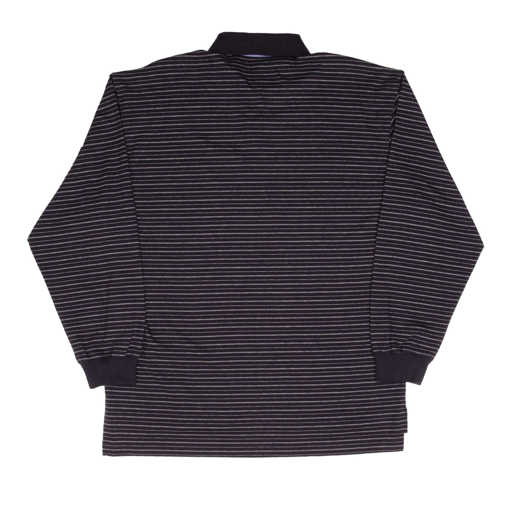 Vintage Tommy Hilfiger Long Sleeve Striped Polo Shirt 1990S Size Large Deadstock