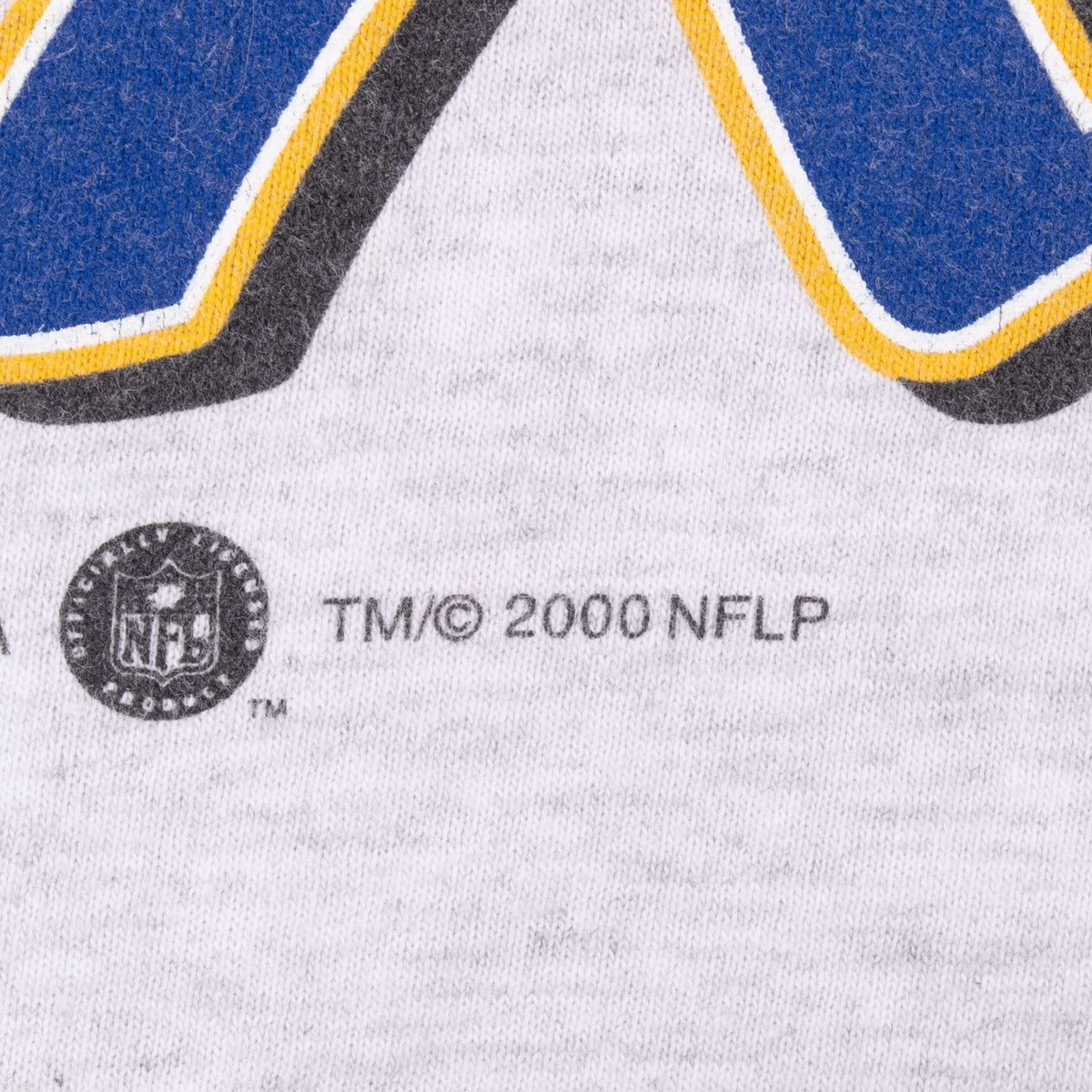 Close-up of NFL copyright mark reading TM/C 2000 NFLP on the front graphic