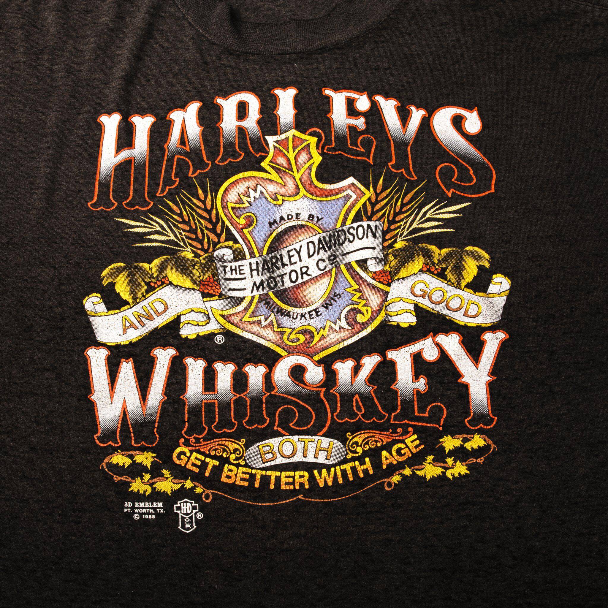 VINTAGE 3D EMBLEM HARLEY DAVIDSON TEE SHIRT 1988 SIZE XL MADE IN USA