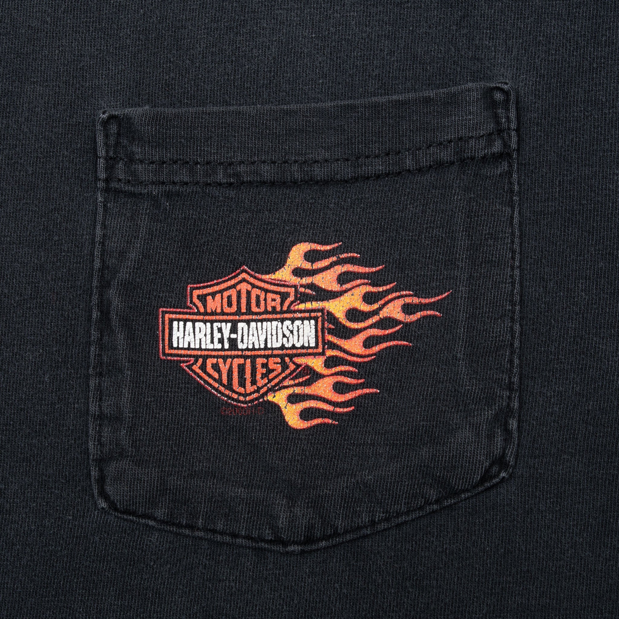 Vintage Harley Davidson Savanah Georgia 2000 Pocket Tee Shirt Size 2XL Made In Usa