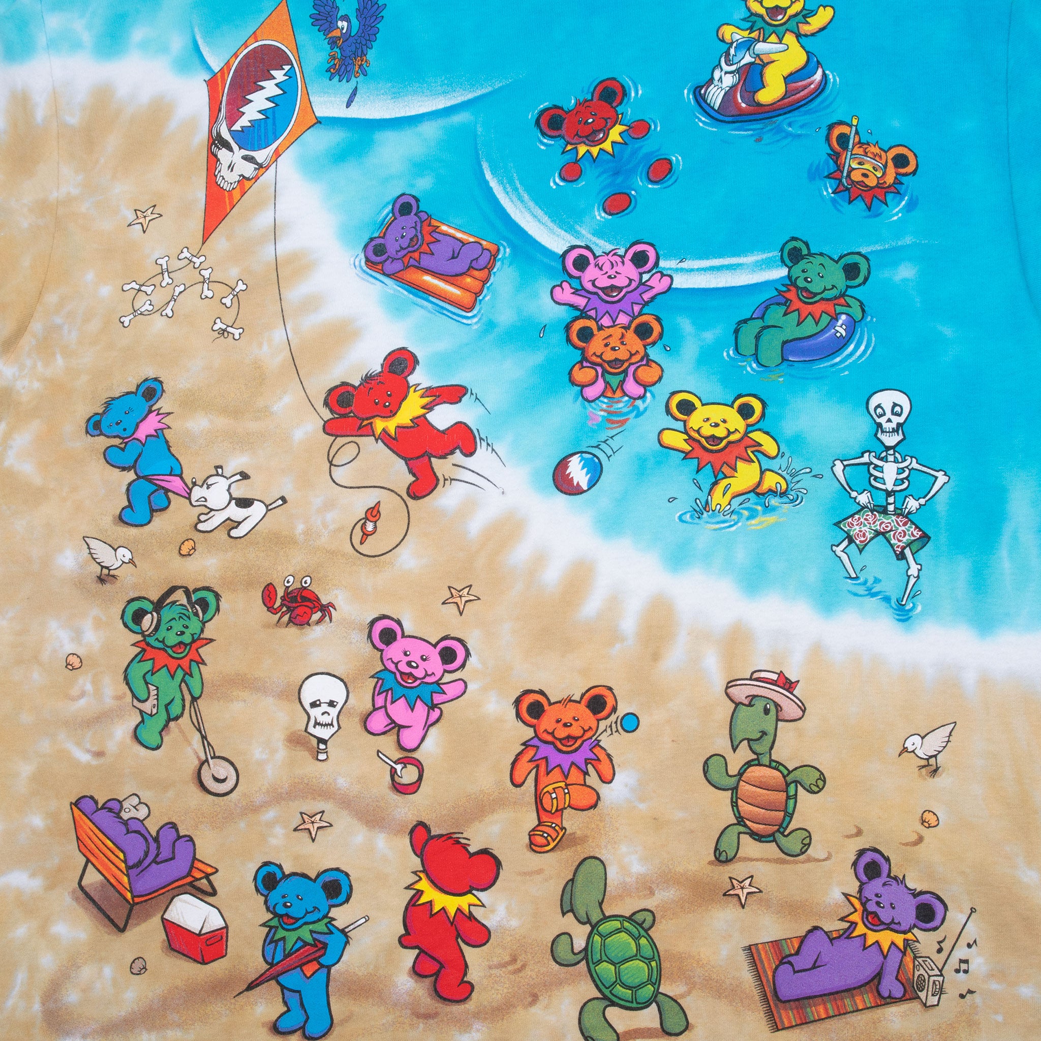 Vintage Grateful Dead Beach Tie Dye Liquid Blue Tee Shirt 1999 Size Medium