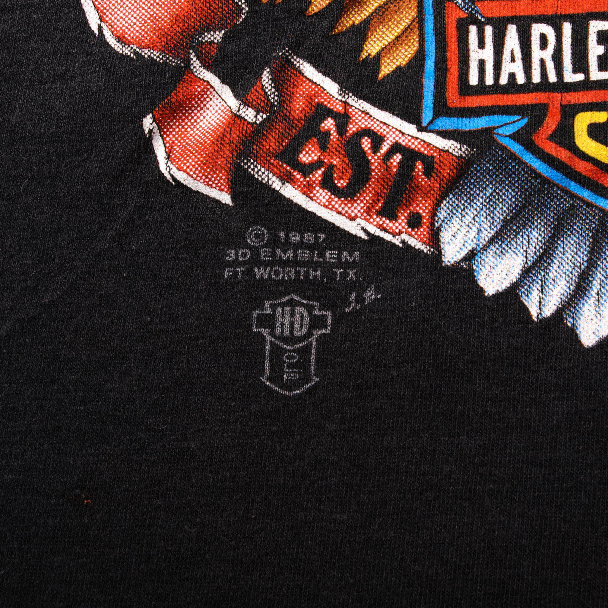 VINTAGE 3D EMBLEM HARLEY DAVIDSON TEE SHIRT 1987 SIZE XL MADE IN USA