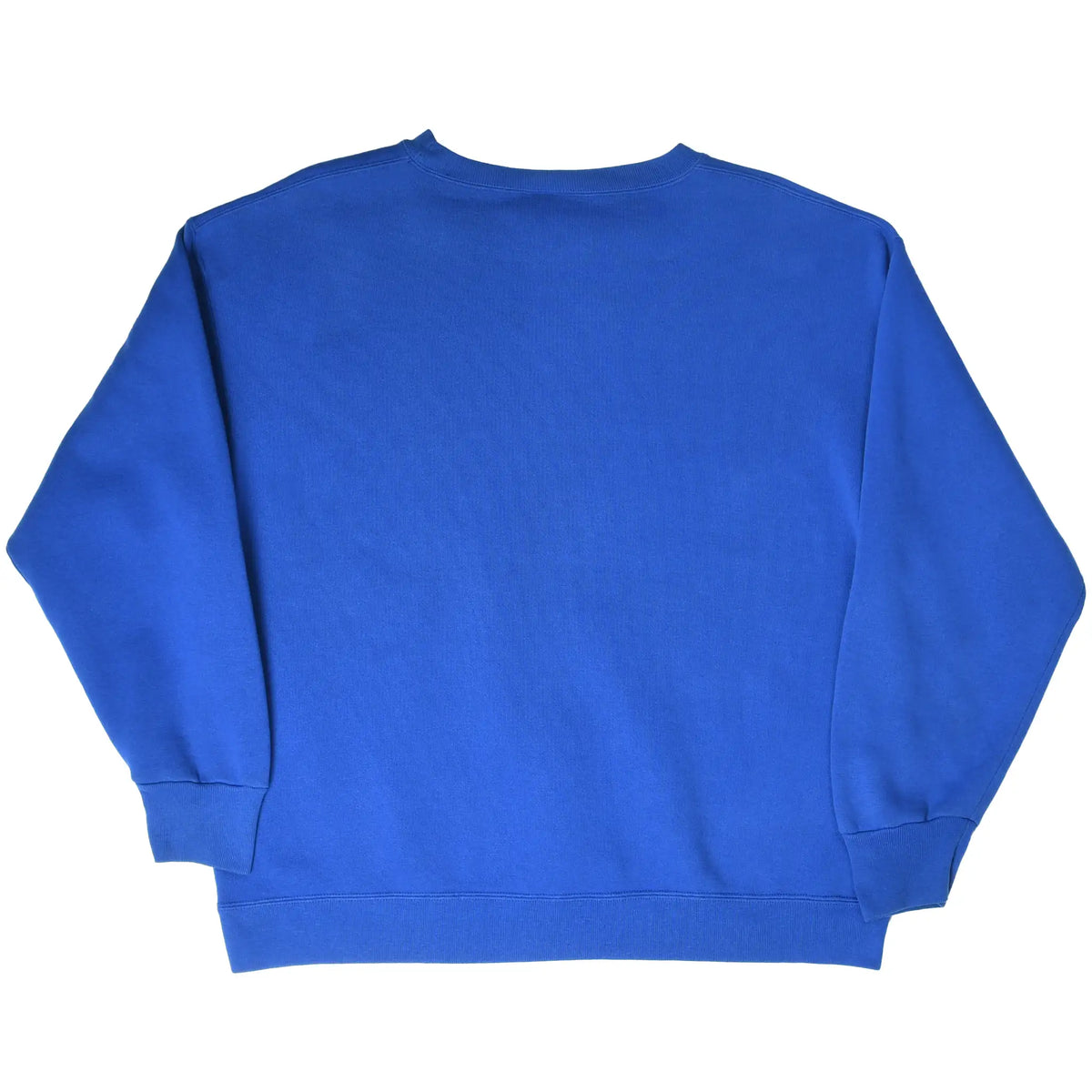 Back view of plain blue BYU crewneck sweatshirt