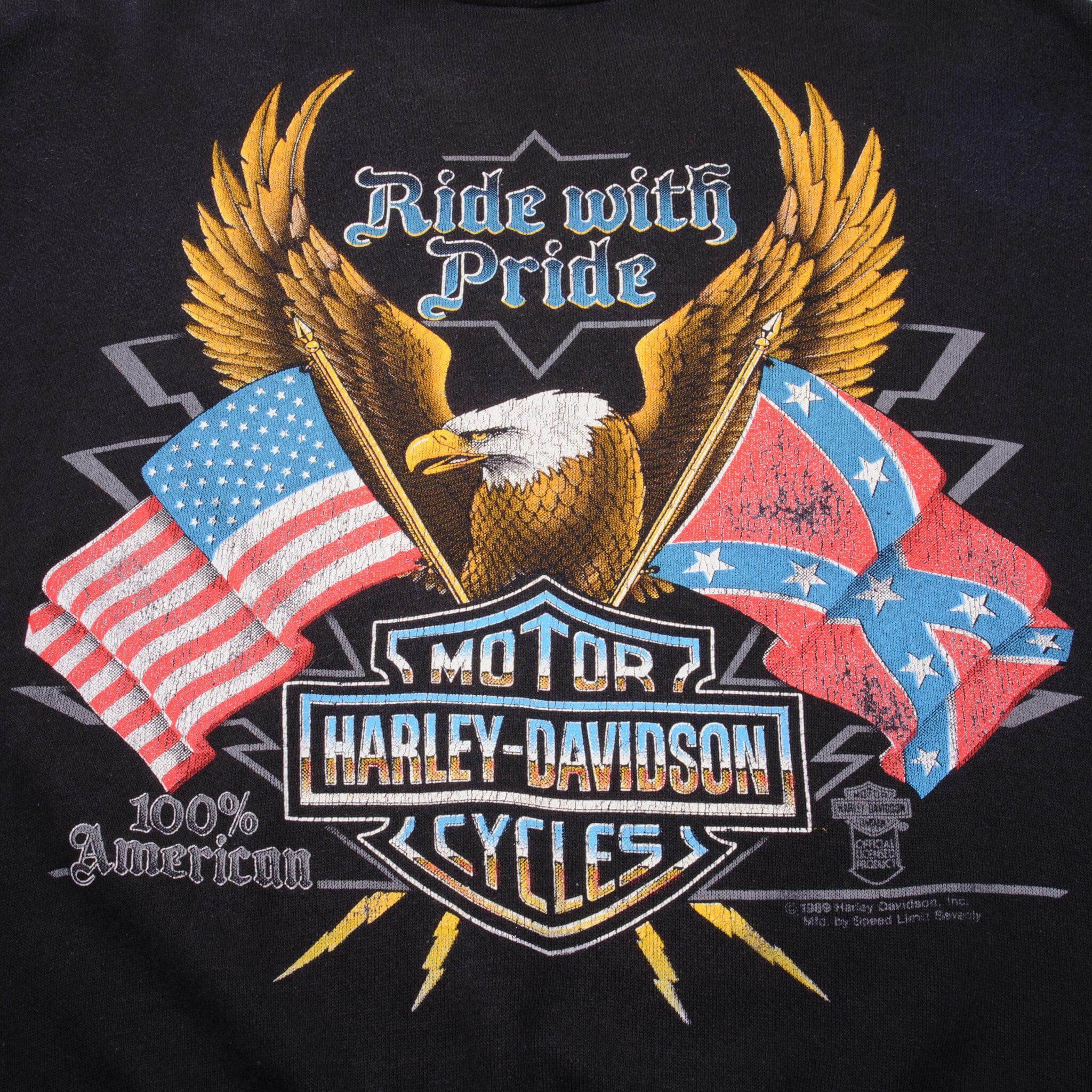 Vintage Harley Davidson Ride With Pride Sweatshirt Size Large Made In USA.