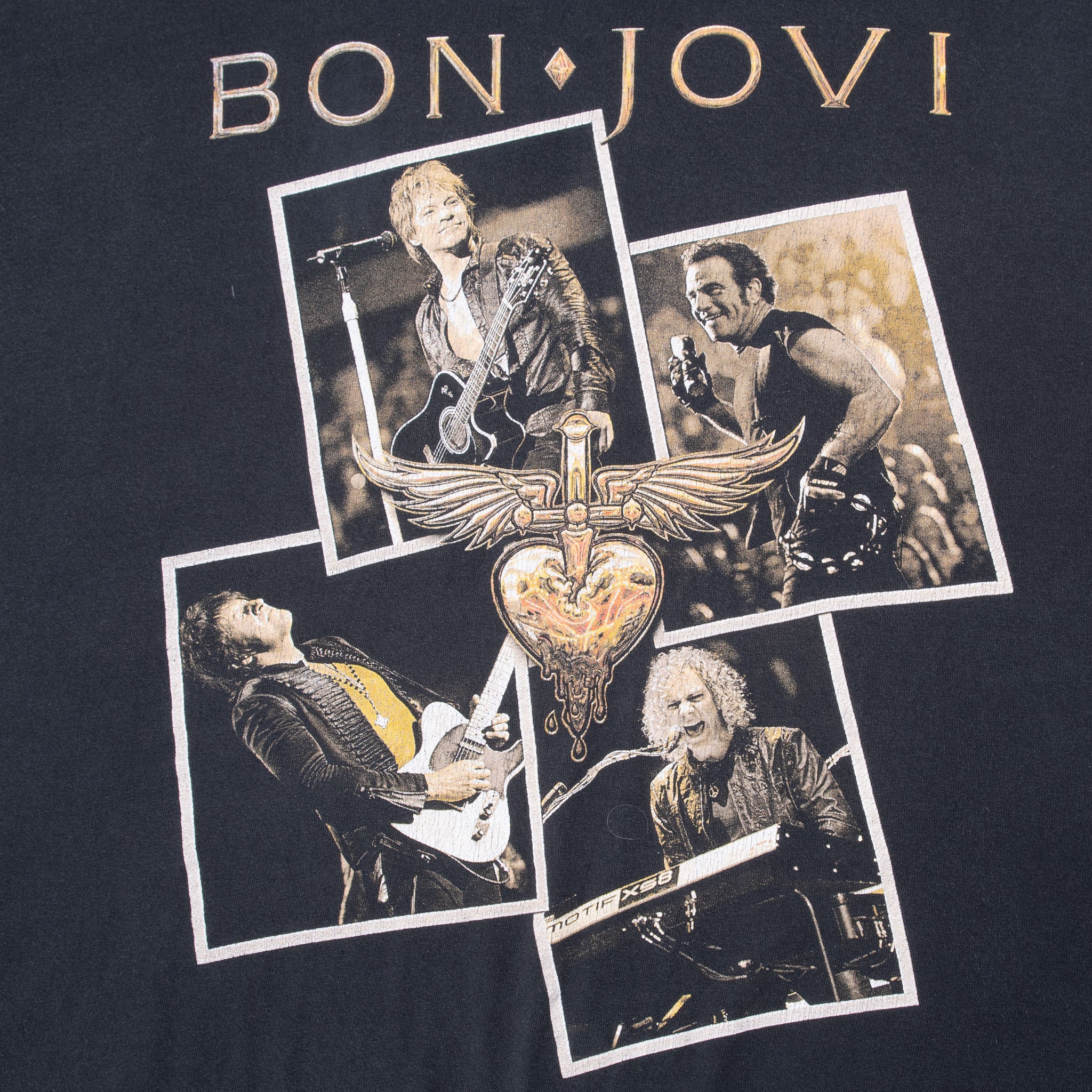 Vintage Bon Jovi Tour 2000S Black Tee Shirt Size XL