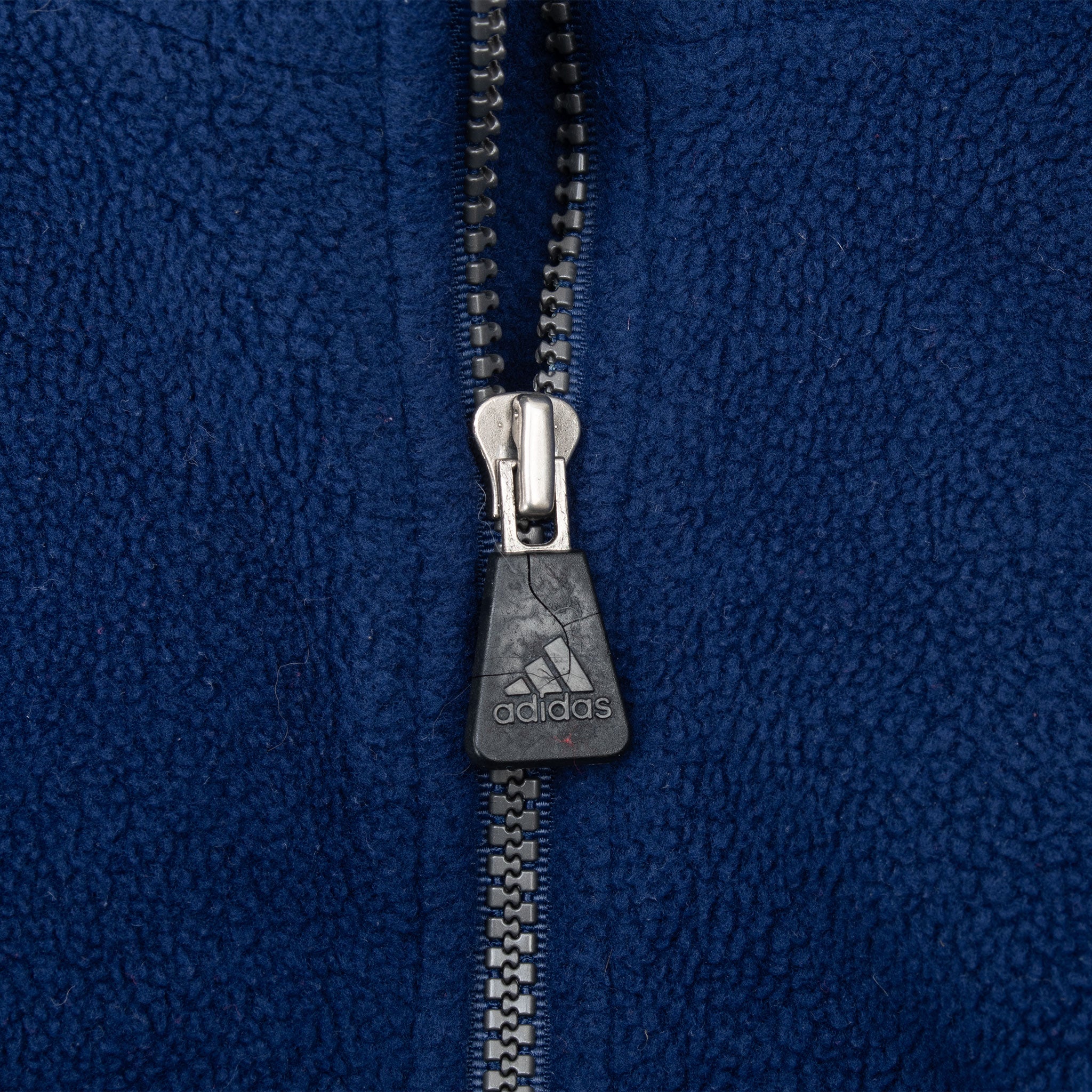 Vintage Adidas Blue Fleece Pullover Windbreaker Jacket 1990S Size Large