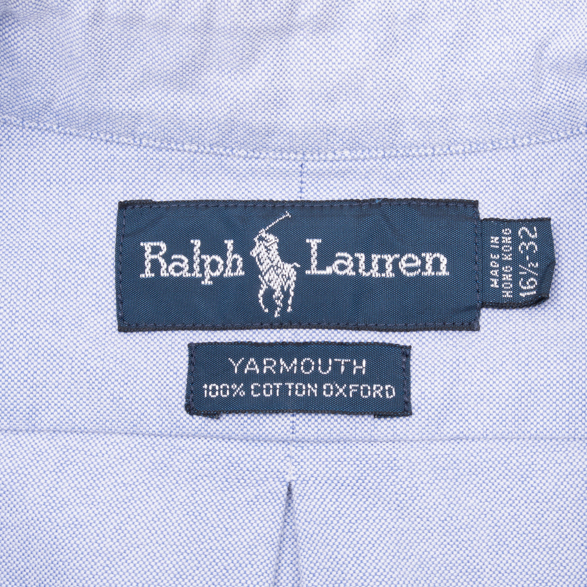Vintage Ralph Lauren Blue Striped Shirt 1990S Size Large 16 1/2 X 32