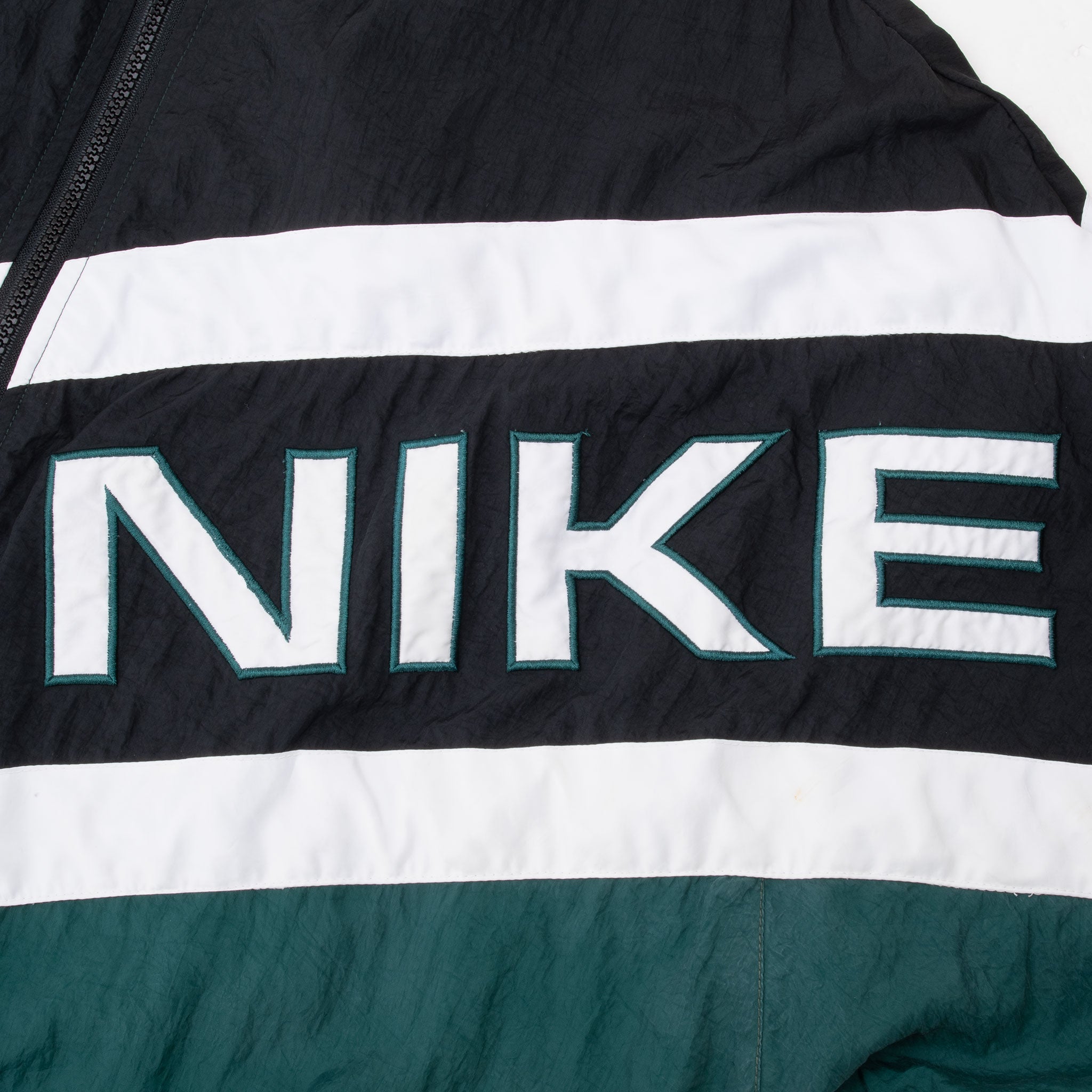 Vintage Nike Big Swoosh Green Windbreaker Jacket 1990S Size Large