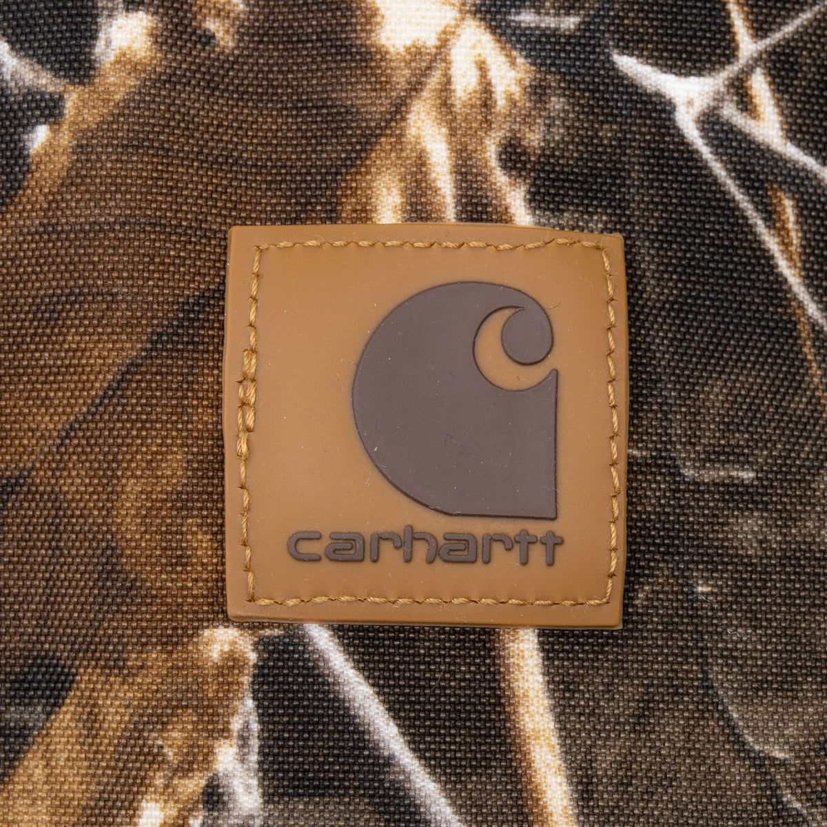 Carhartt logo patch on Realtree Max camouflage chest