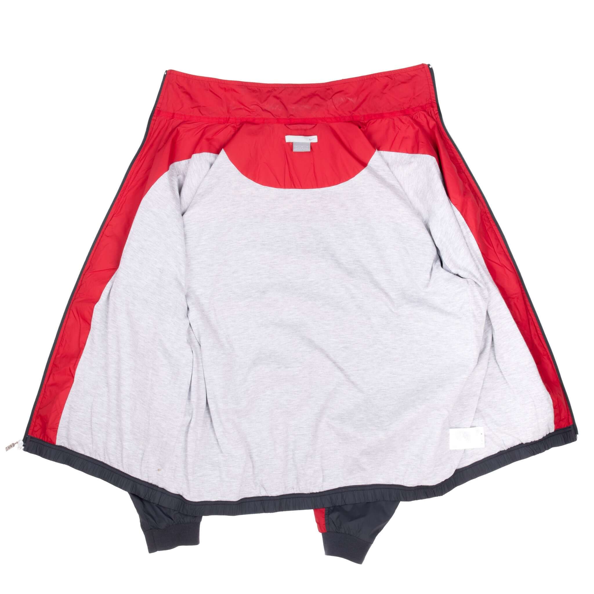 Vintage Nike Classic Swoosh Grey And Red Windbreaker Jacket 2000S Size XL