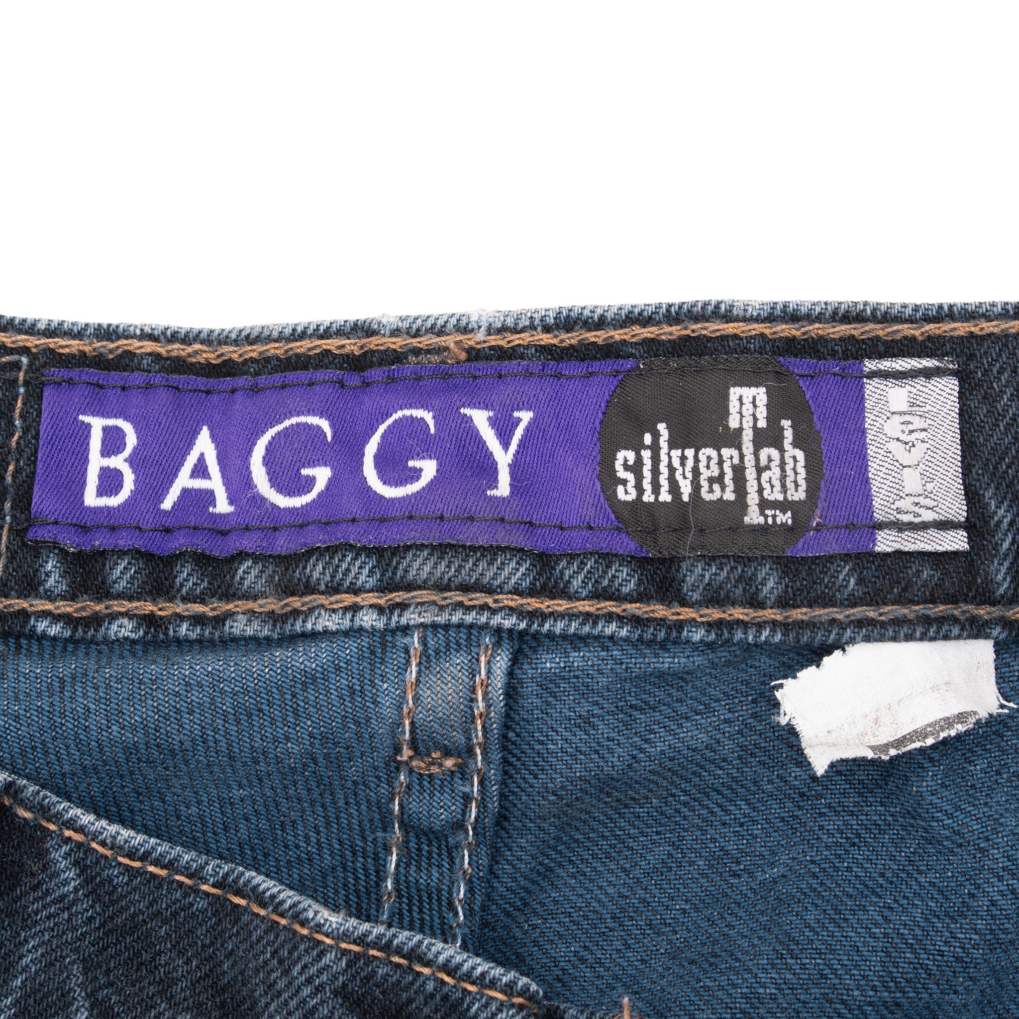 Vintage Levis Baggy Silver Tab Dark Blue Indigo Jeans 2000S Size 30X34
Back Button #543