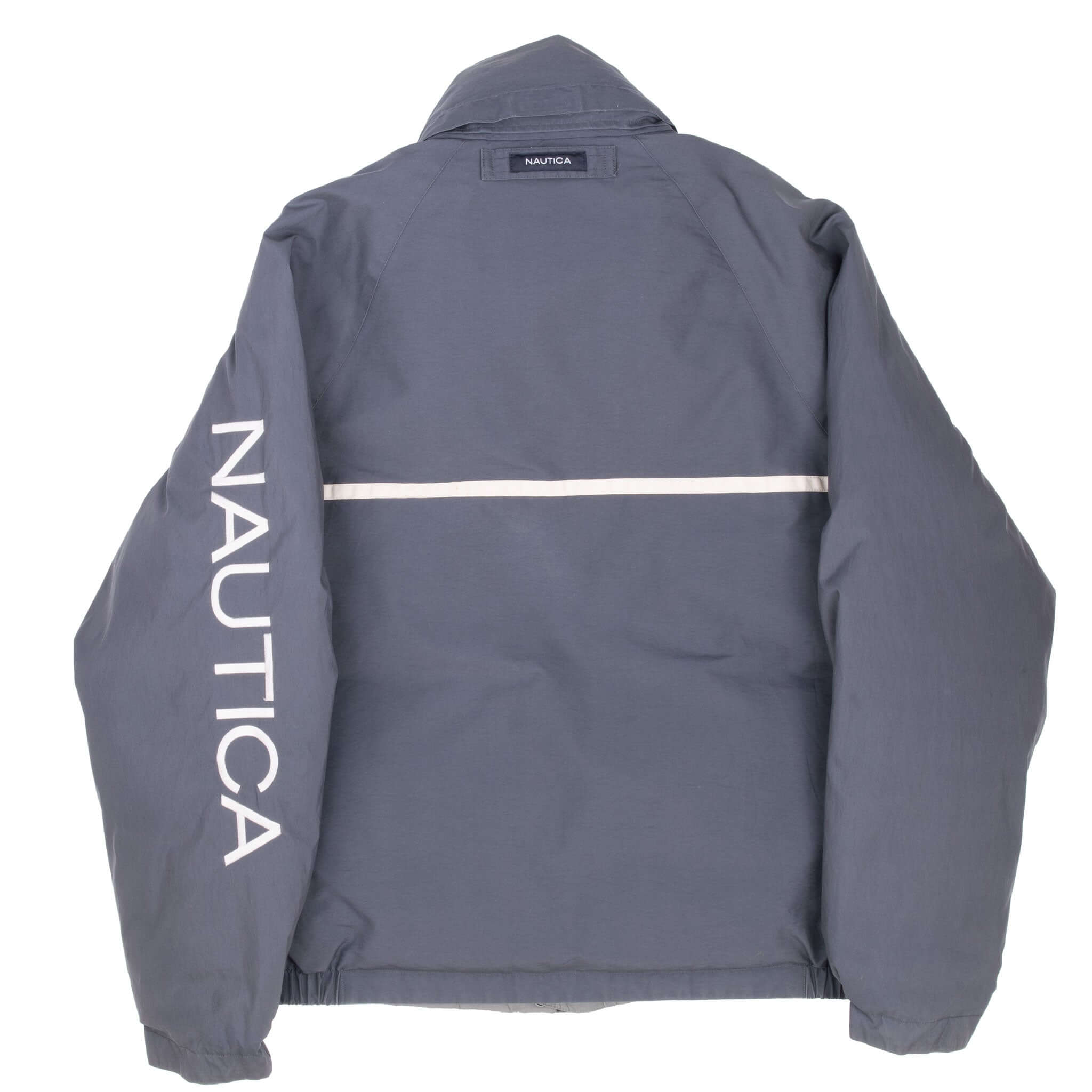 Vintage Nautica Reversible Grey Puffer Jacket 1990S Size Small