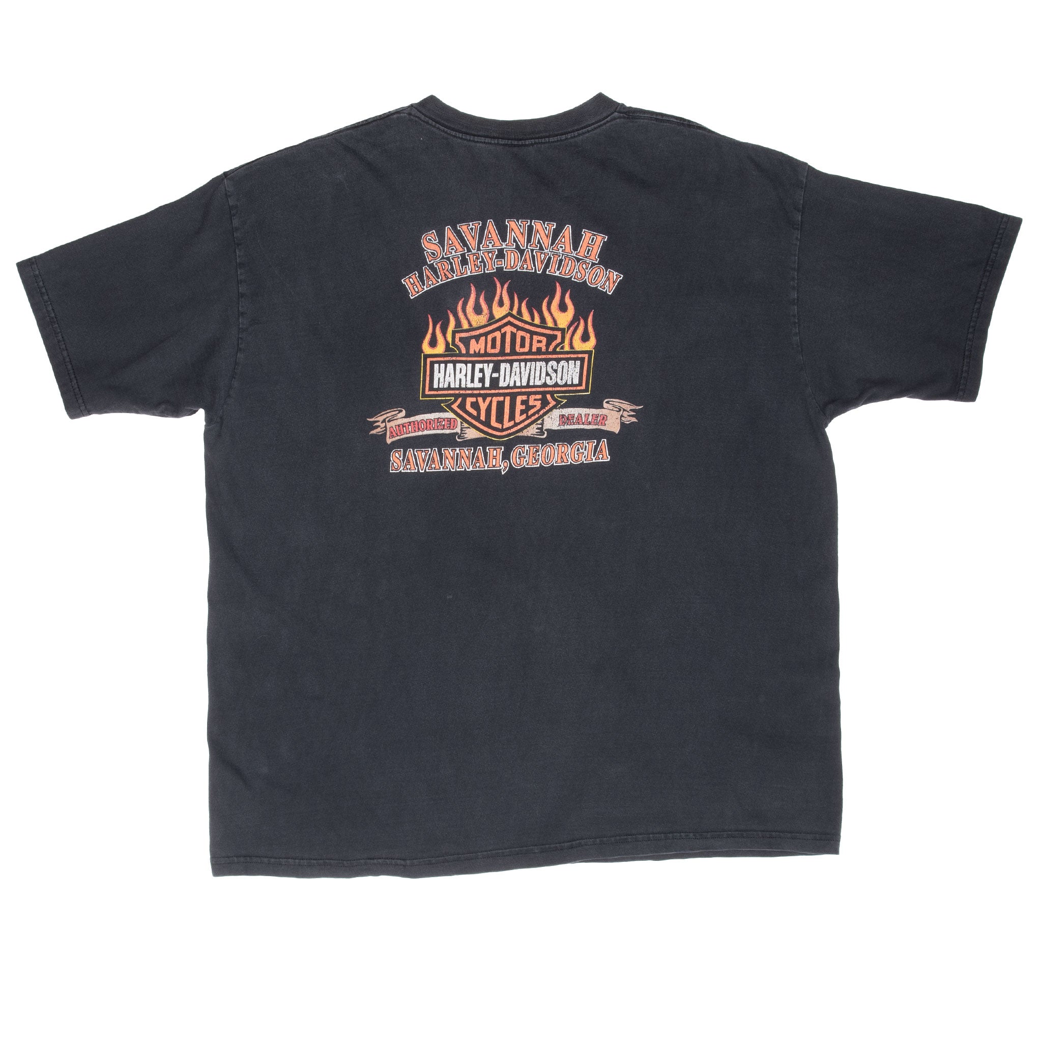 Vintage Harley Davidson Savanah Georgia 2000 Pocket Tee Shirt Size 2XL Made In Usa