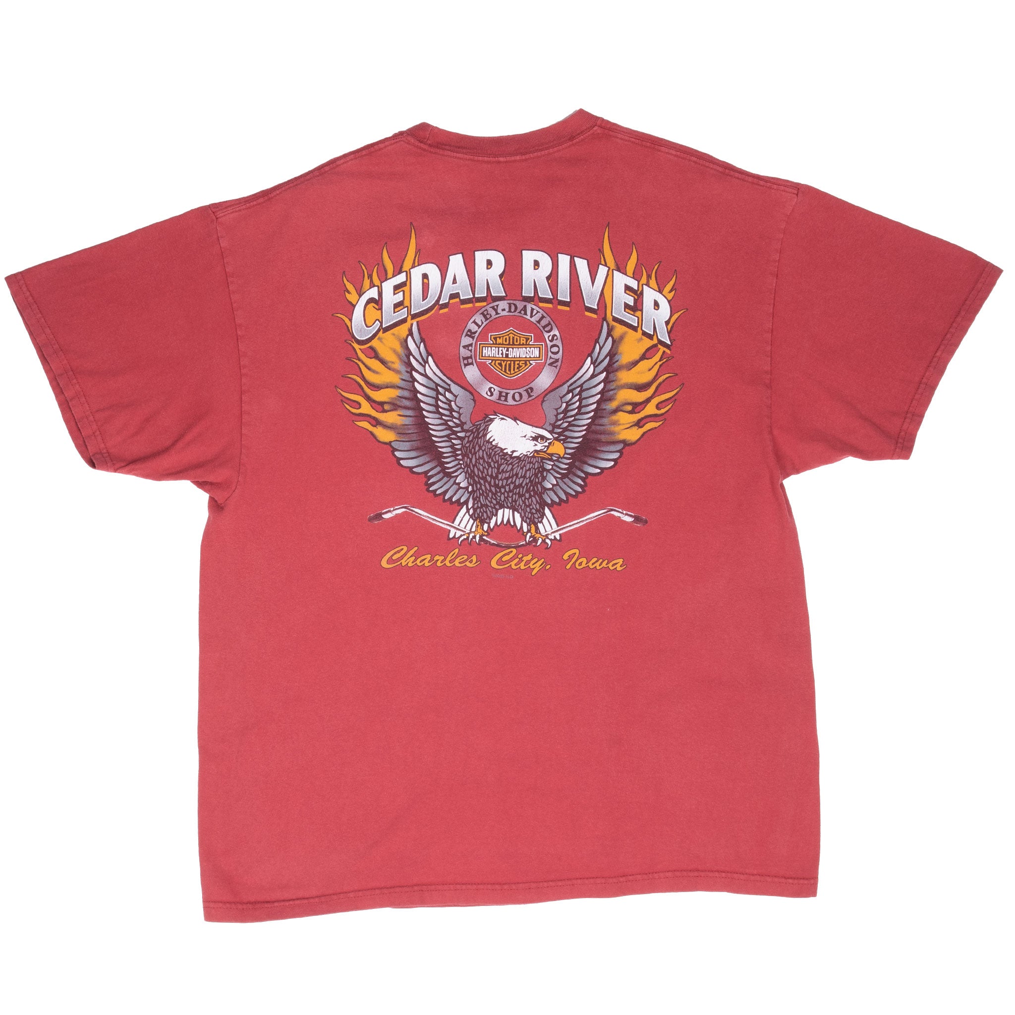 Vintage Harley Davidson Eagle Cedar River 2012 Tee Shirt Size XL Made In Usa