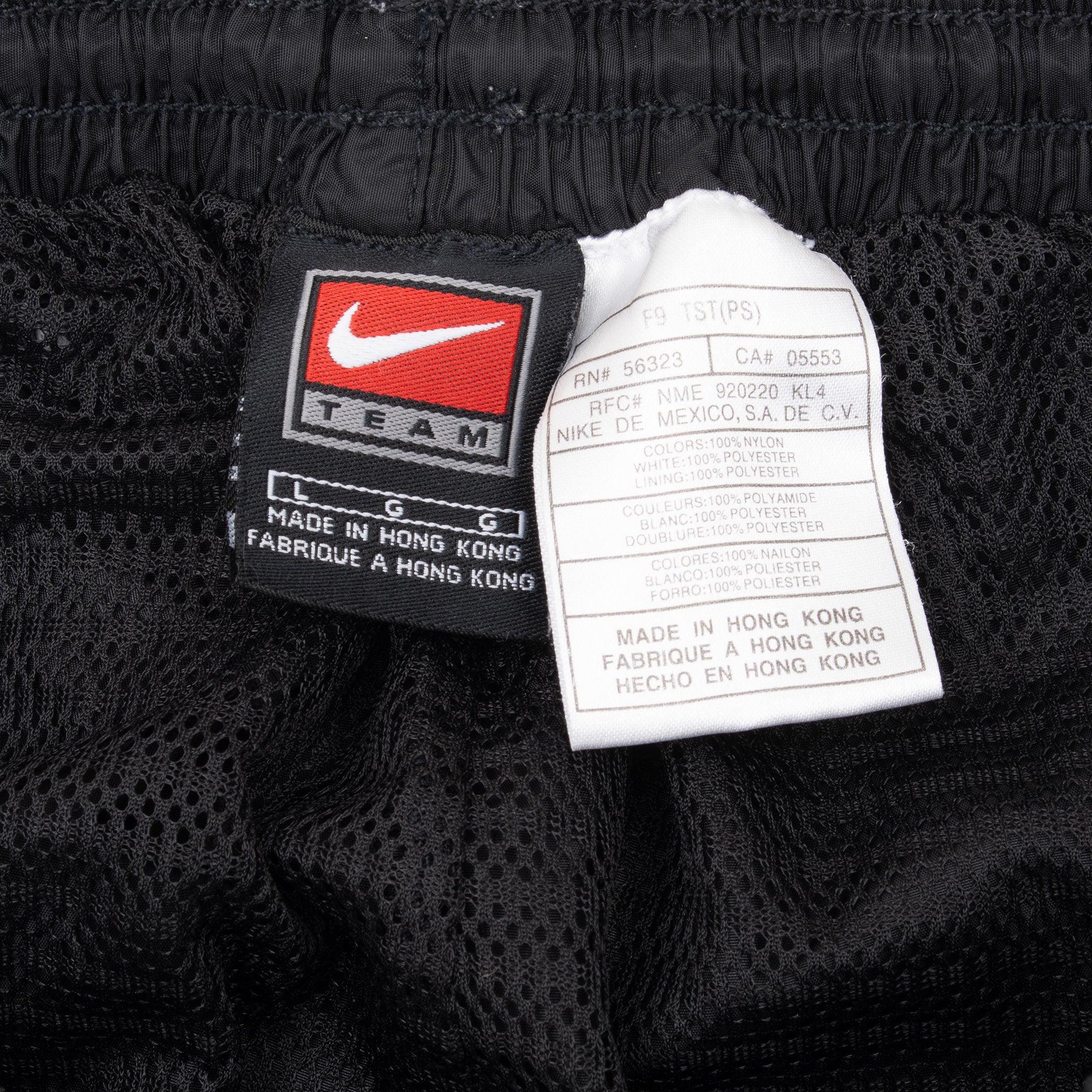 Vintage Nike Classic Swoosh Black Nylon Track Pants 1990S Size Large