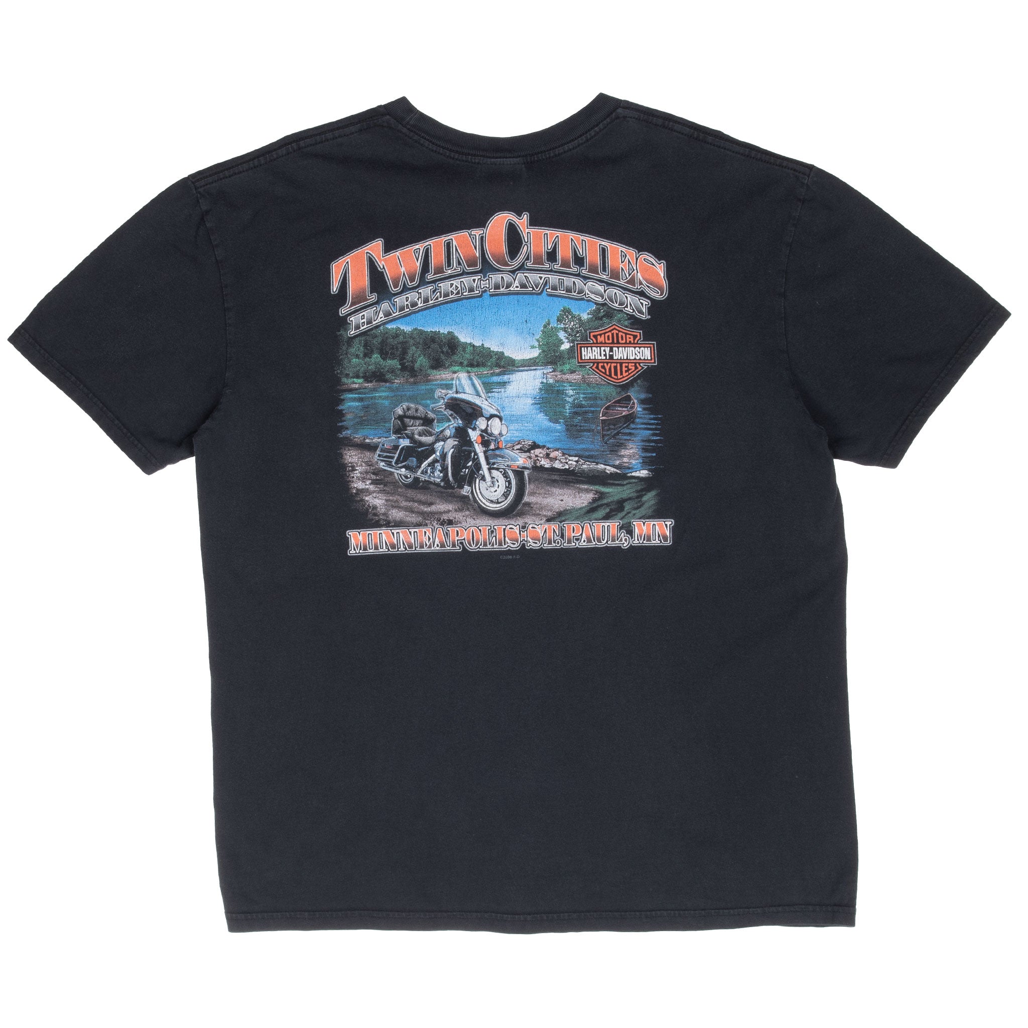 Vintage Harley Davidson Pirate Twin Cities Tee Shirt Size XL