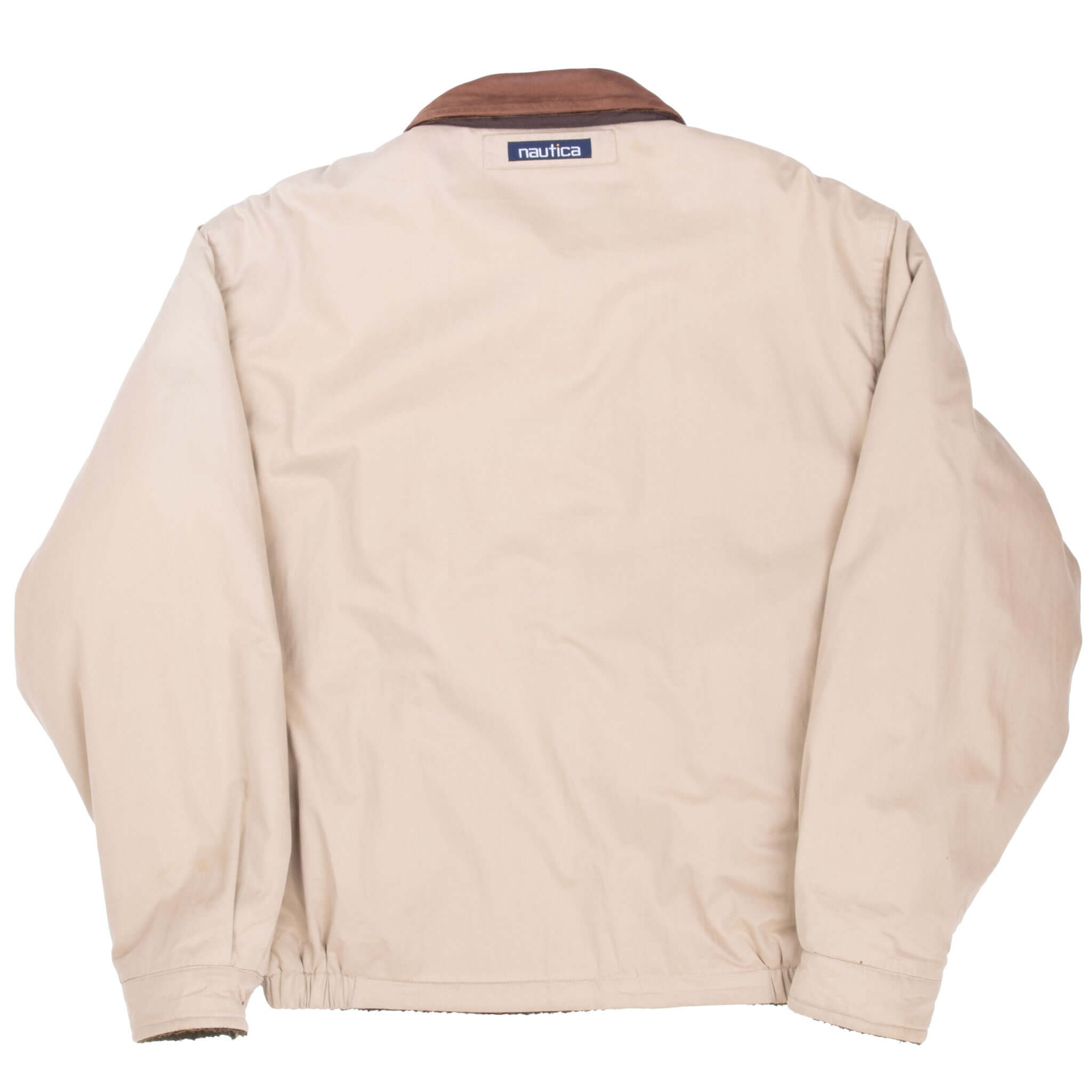 Vintage Nautica Reversible Beige Harrington Jacket 1990S Size Large