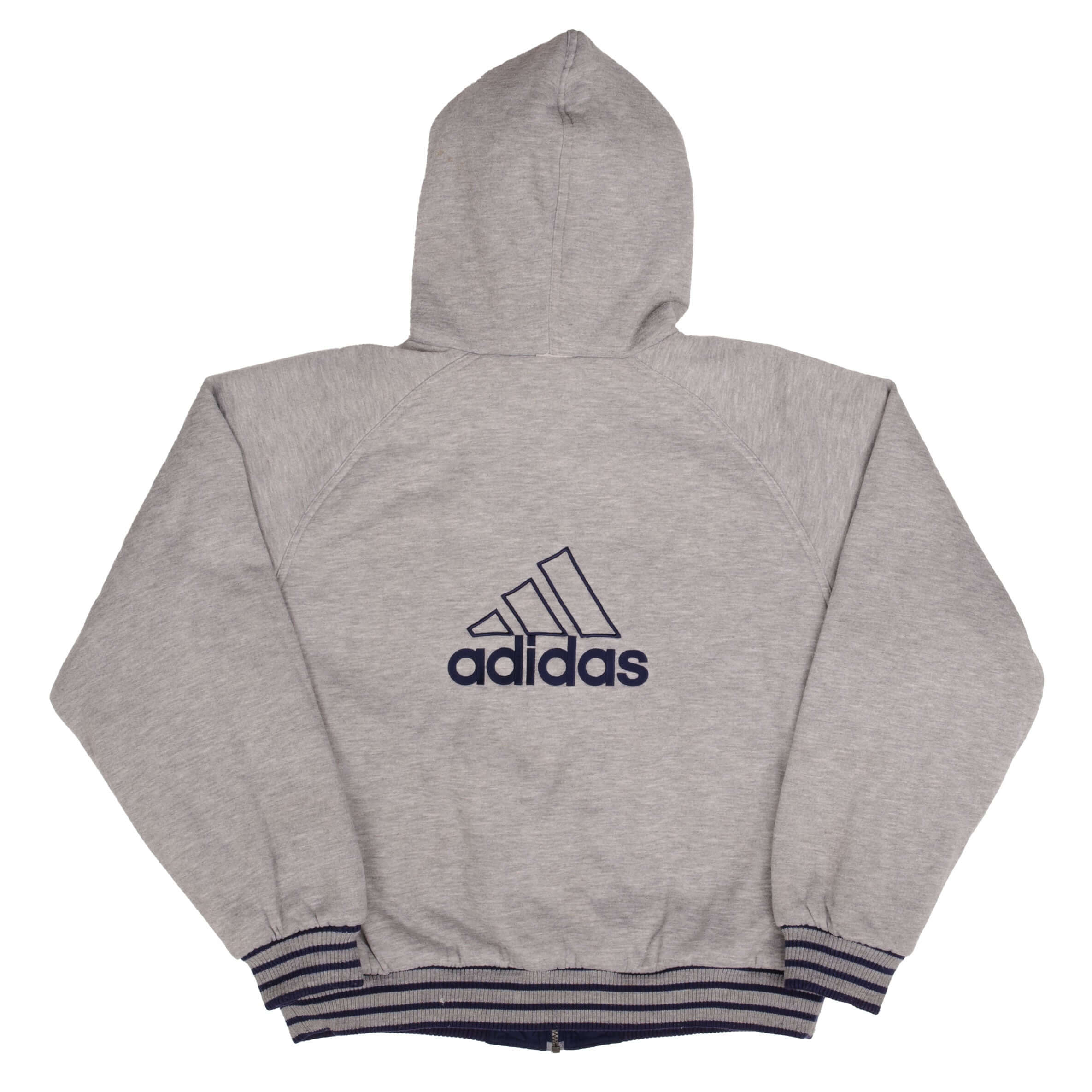 Vintage Adidas Reversible Nylon Windbreaker Hooded Jacket 2000S Size XL