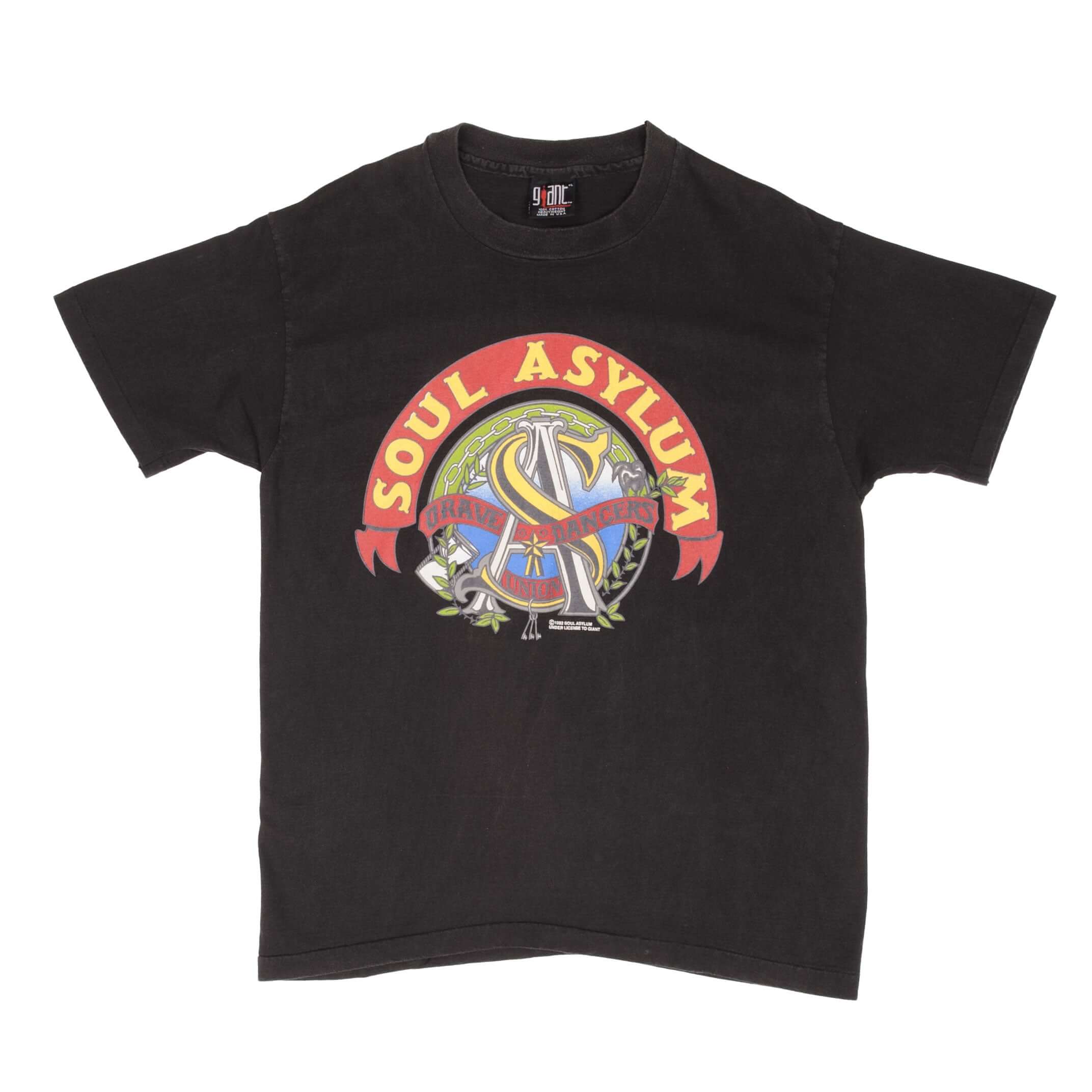 Vintage Soul Asylum Grave Dancers Union 1992 Giant Tee Shirt Large Made In USA With Single Stitch Sleeves