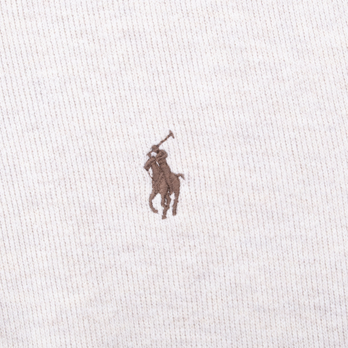 Brown Polo Ralph Lauren pony embroidery on beige knit fabric