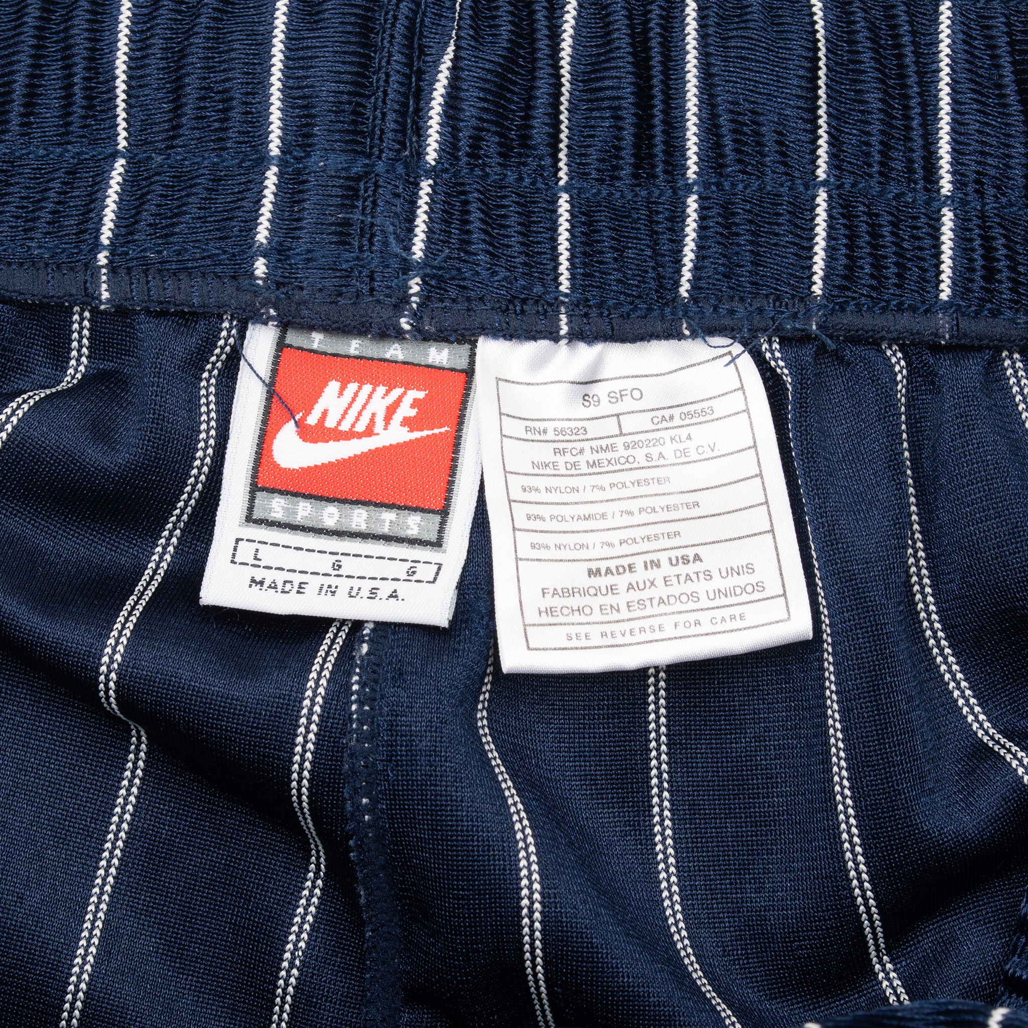 Vintage Nike Striped Blue Track Shorts 1990S Size Large Made In Usa