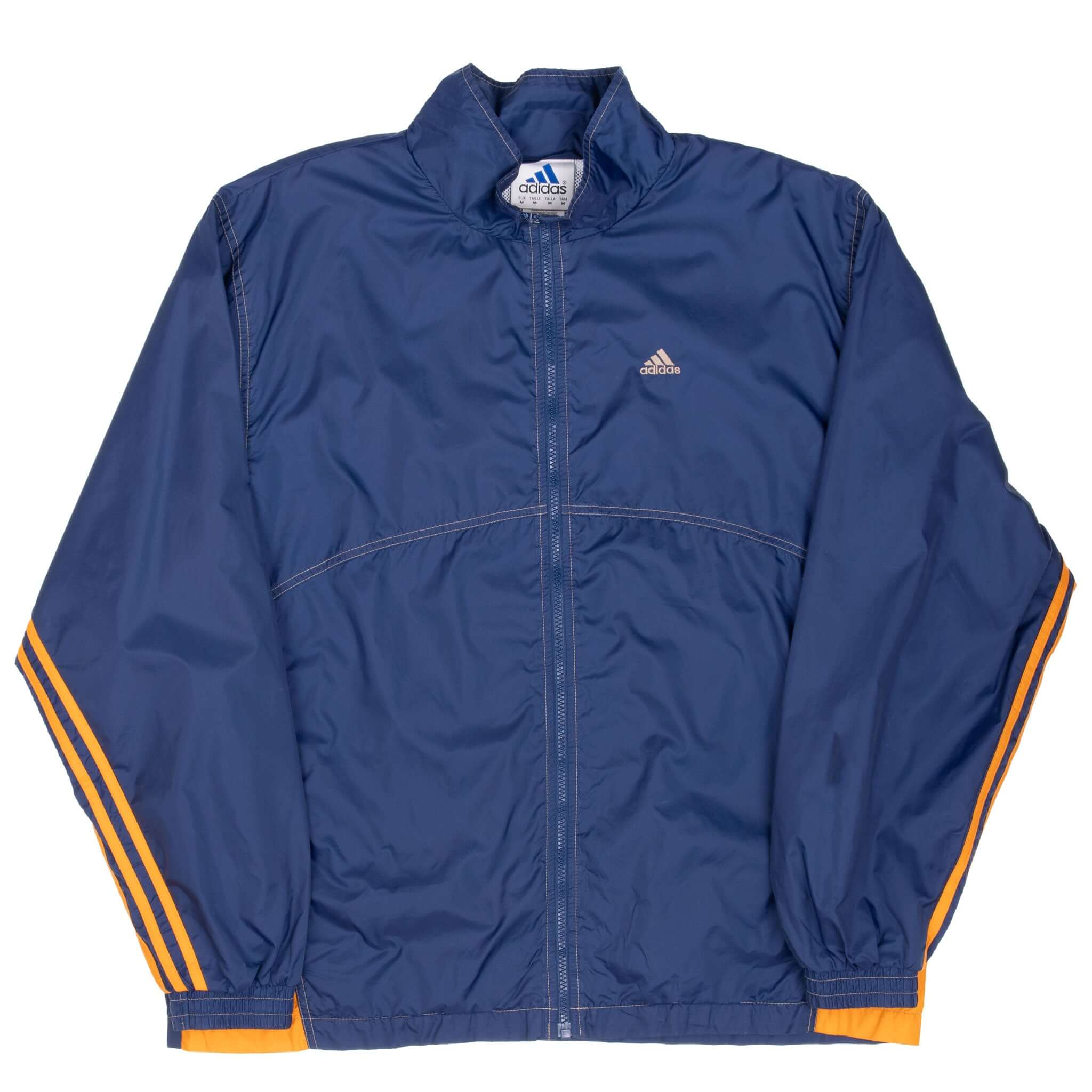 Vintage Adidas Blue Nylon Windbreaker Jacket 1990S Size Medium