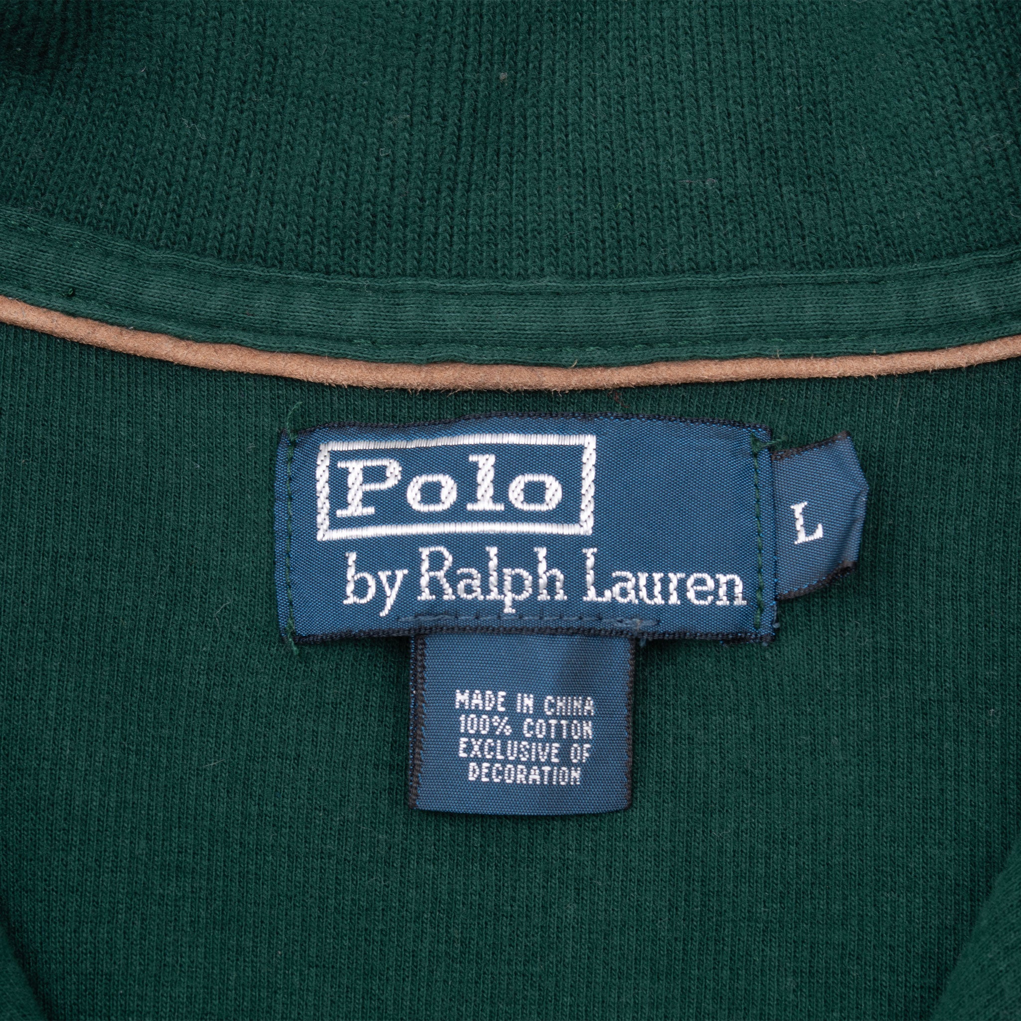 Vintage Polo Ralph Lauren Green Quarter 1/4 Zip Sweater 1990S Size Large