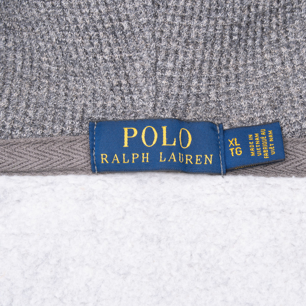 Vintage Ralph Lauren Full Zip Classic Grey Hoodie Sweatshirt Size XL