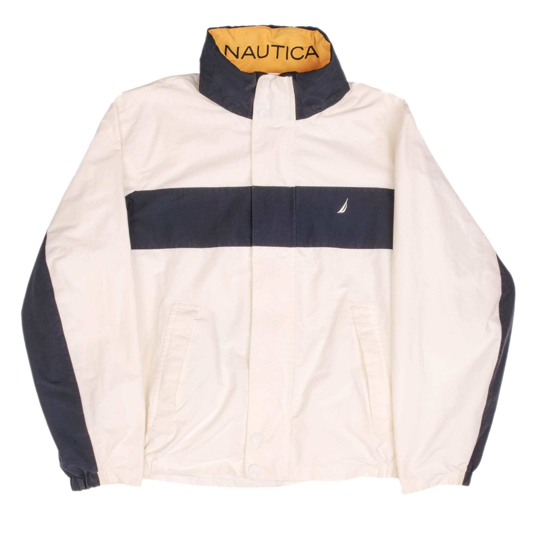 Vintage Nautica White Reversible Windbreaker Jacket 1990S Size XL