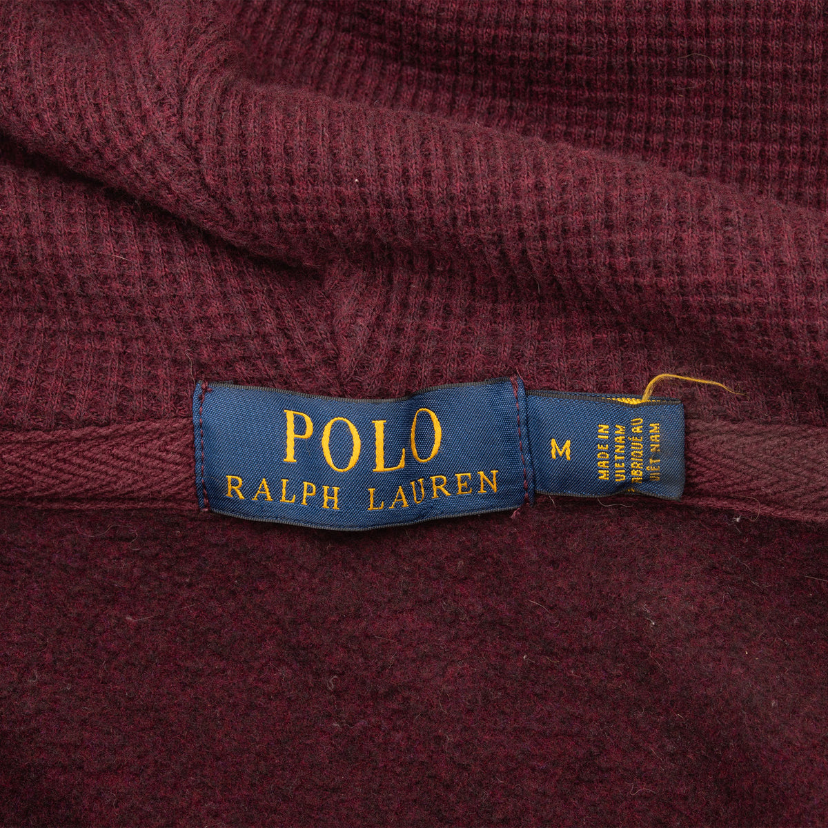 Vintage Ralph Lauren Full Zip Classic Burgundy Hoodie Sweatshirt Size Medium