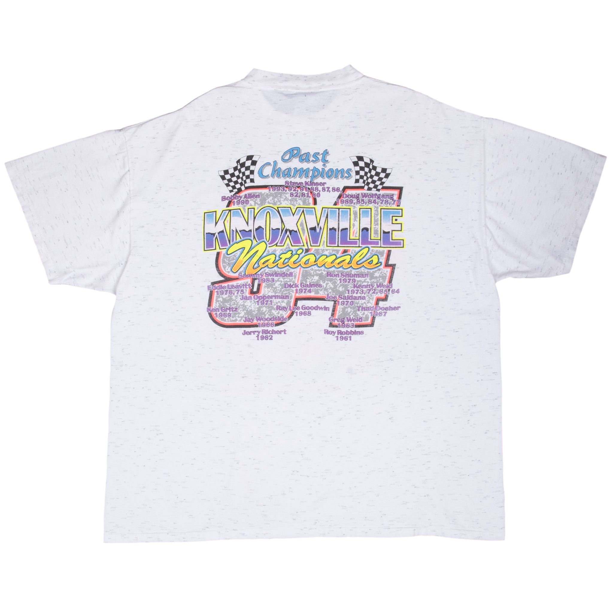 Vintage Knoxville 34Th Annual Nationals Racing 1994 Tee Shirt Size 2XL Made In Usa With Single Stitch Sleeves