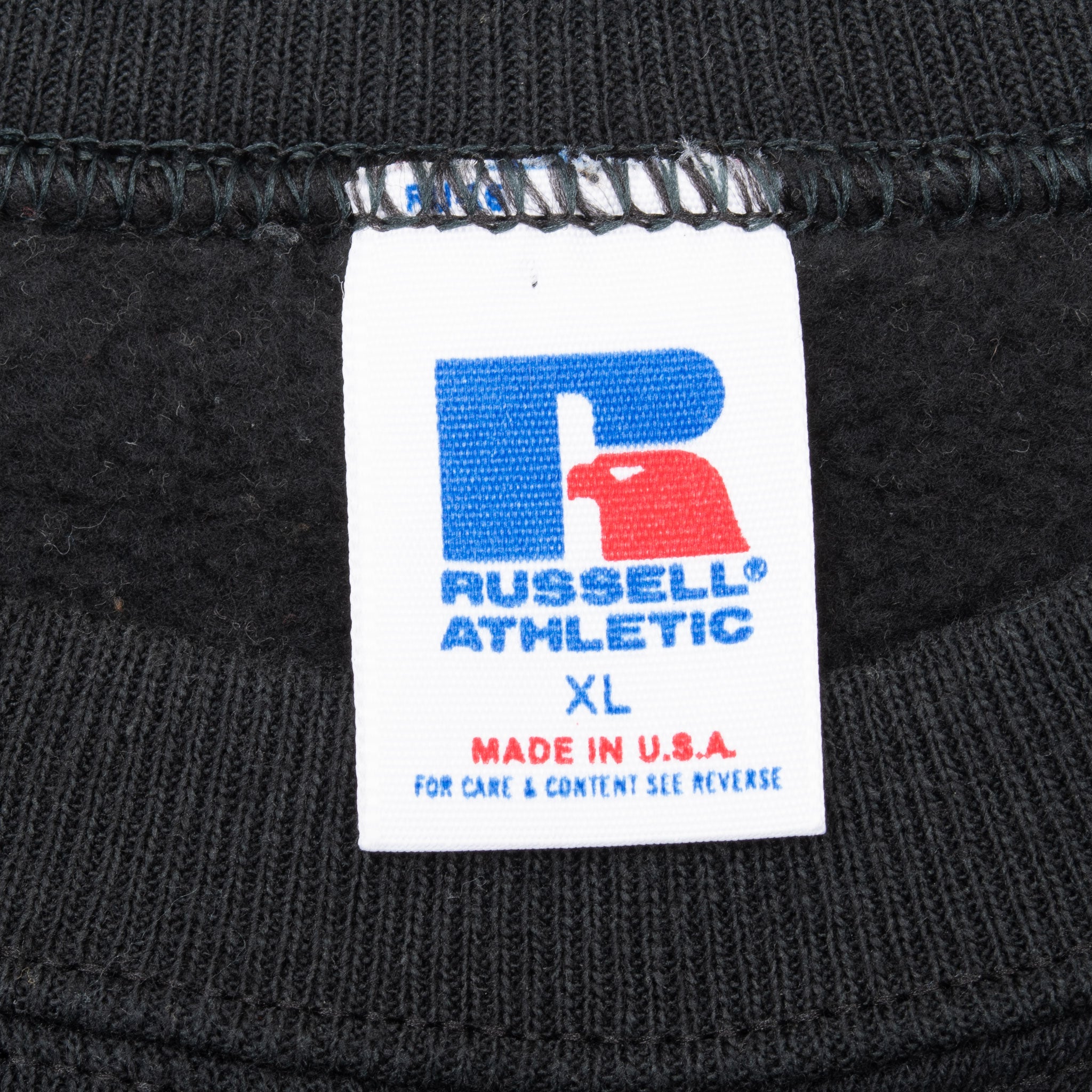 Vintage Russell Athletic Black Blank Sweatshirt 1990S Size Large Made In Usa