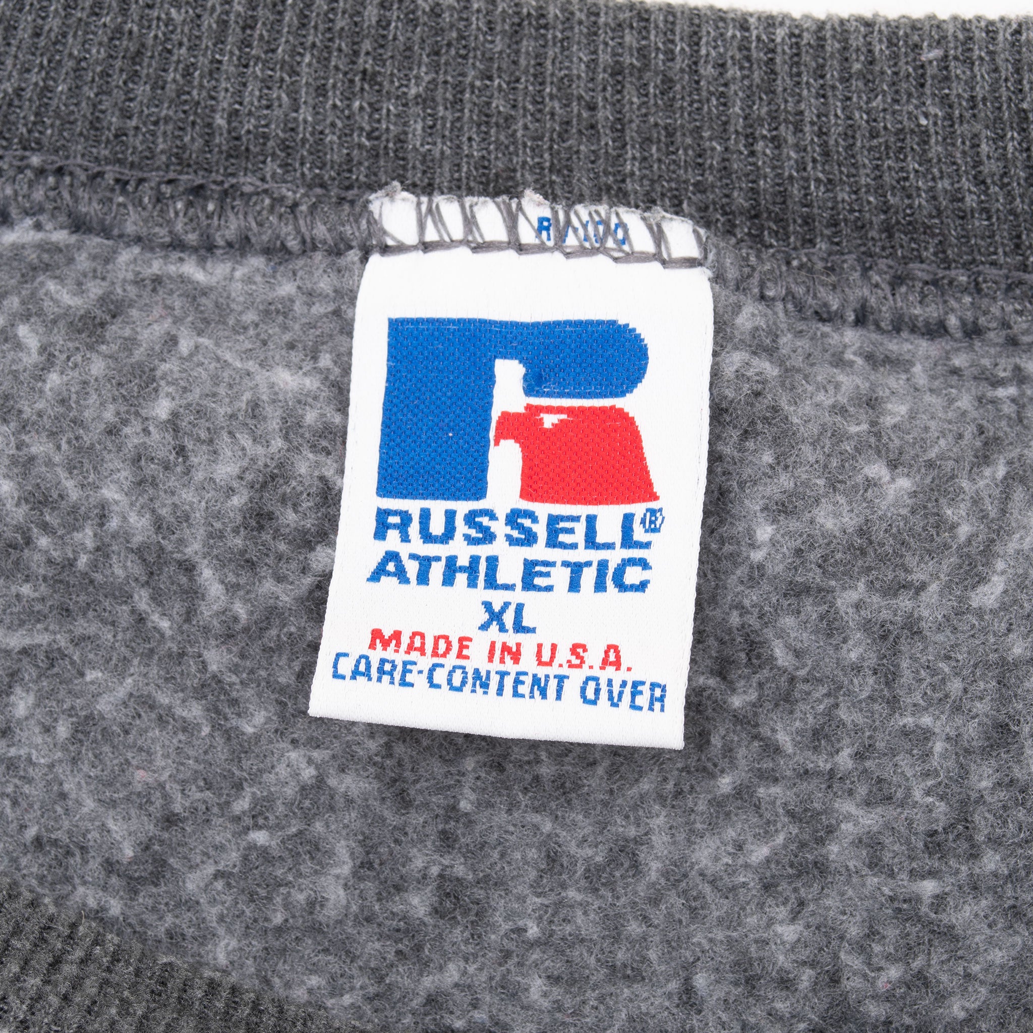 Vintage Russell Athletic Blank Dark Grey Sweatshirt 1990S Size XL Made In Usa