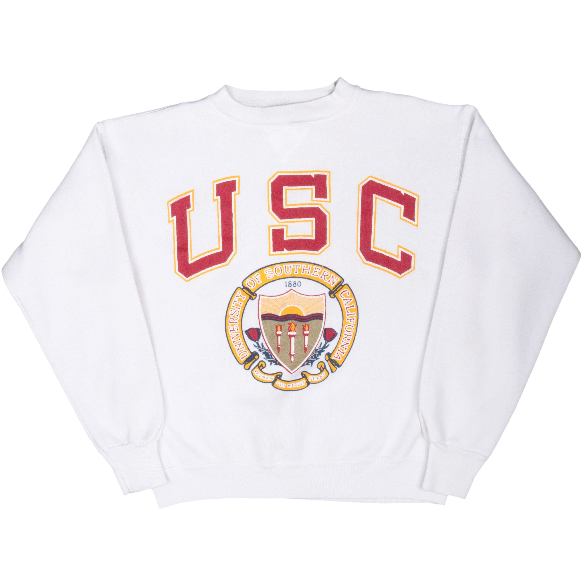 Vintage Ncaa Usc White Sweatshirt 1990S