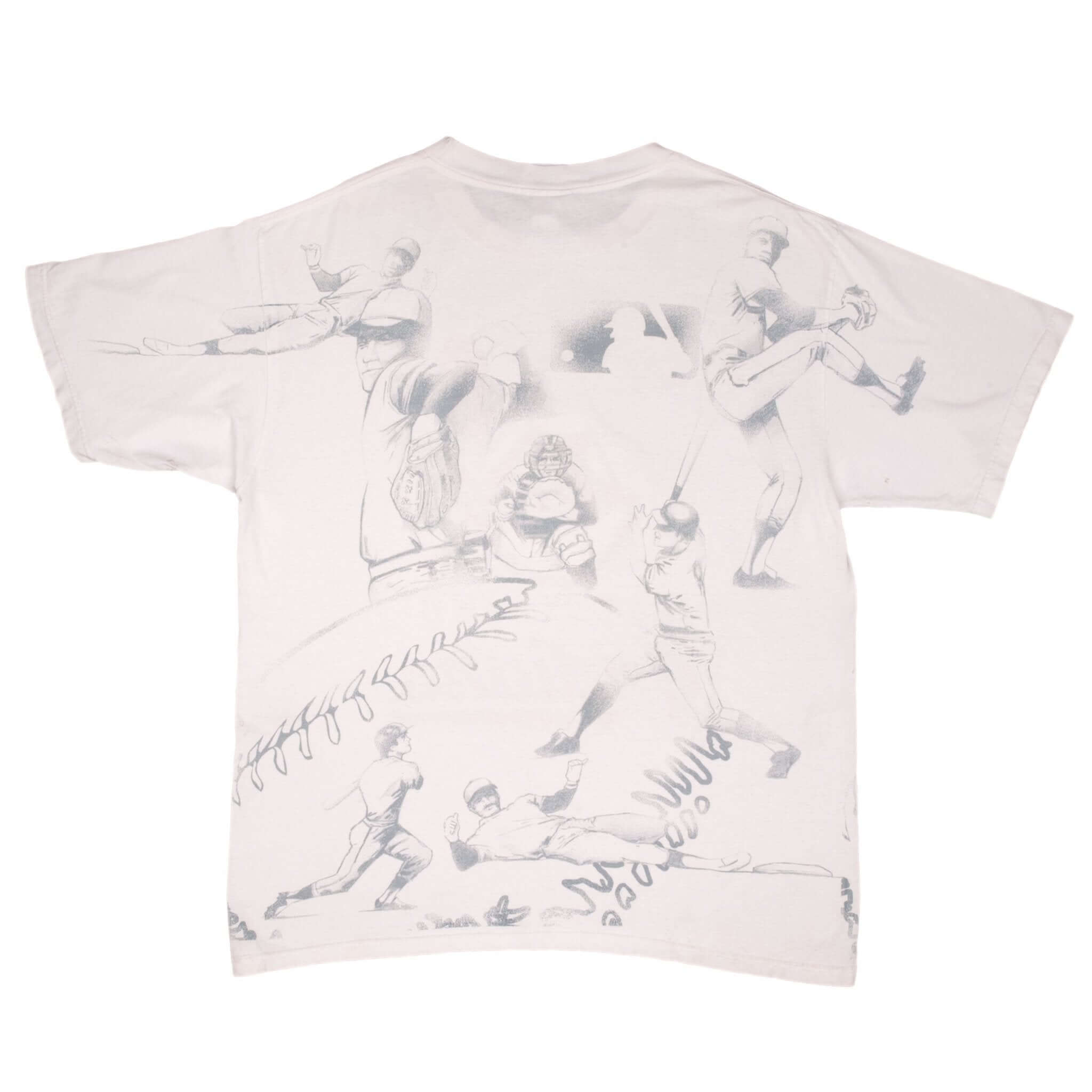 Vintage Mlb All Over Print Cleveland Indians 1996 Tee Shirt Size XL Made In USA