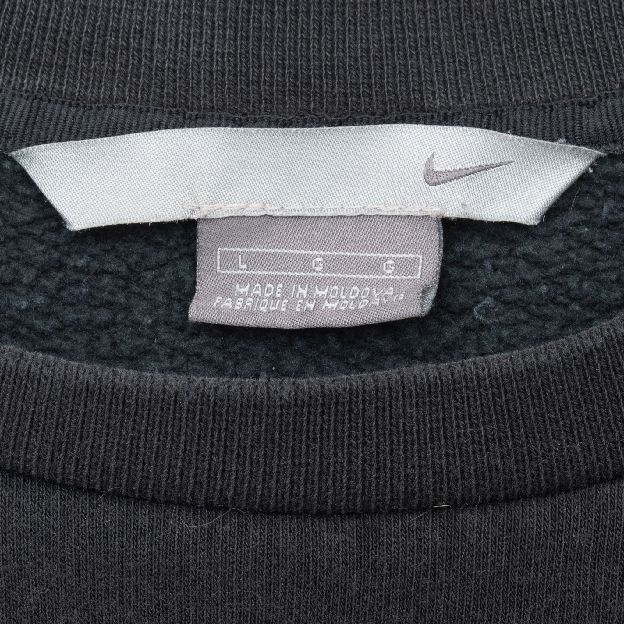 Vintage Black Nike Classic Small Swoosh Sweatshirt 2000s Size Large