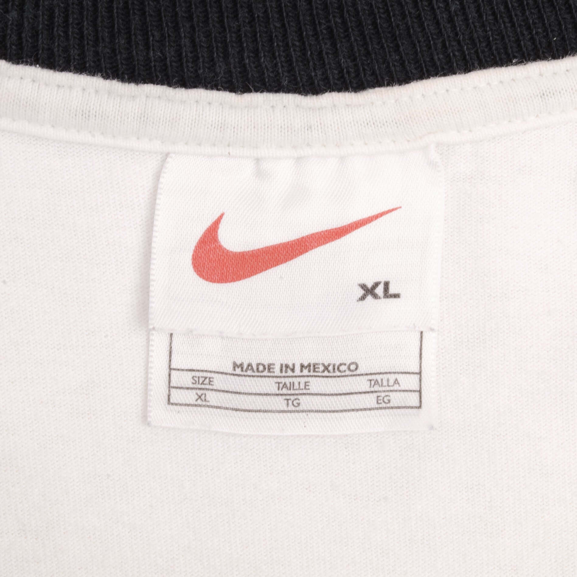 Vintage Nike Classic Neck Swoosh White Tee Shirt 1990S Size XL