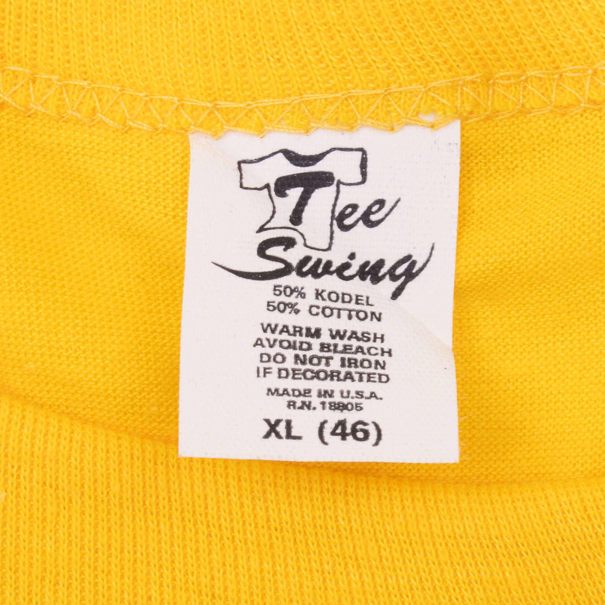 Vintage Whoopers Candy Yellow Tee Shirt 1980S Size Medium Made In Usa With Single Stitch Sleeves