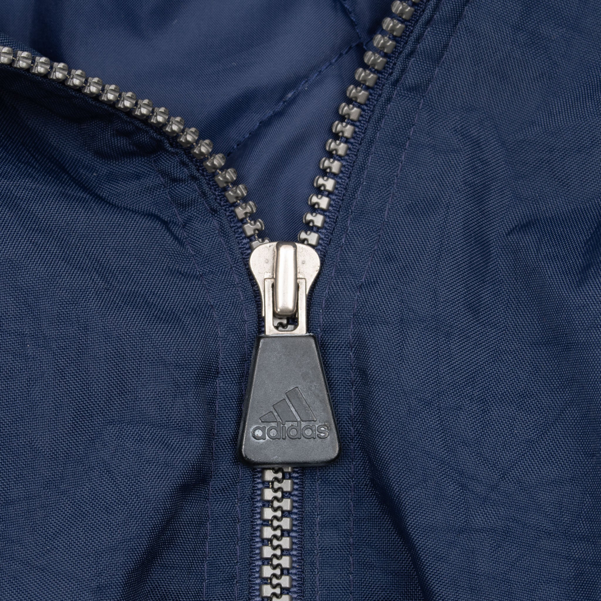 Vintage Adidas Blue Nylon Windbreaker Hooded Jacket 1990S Size XL