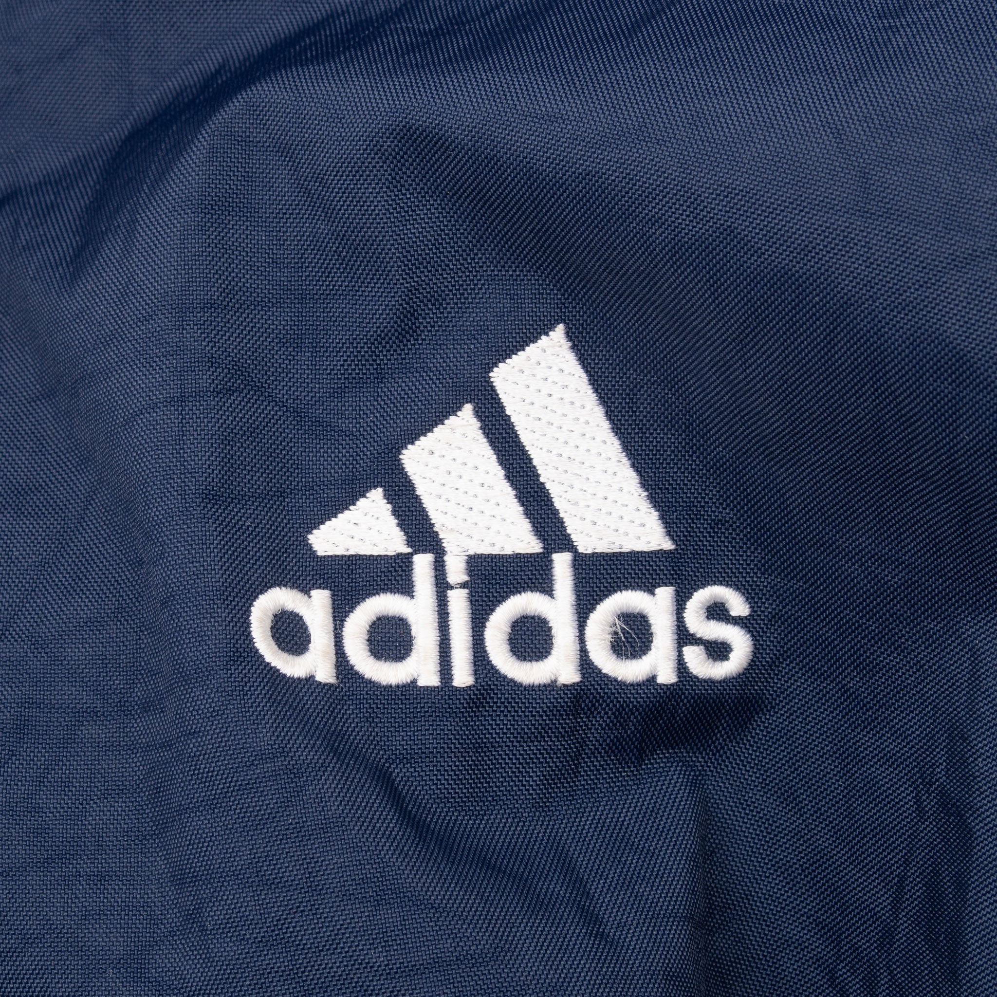 Vintage Adidas Blue Nylon Windbreaker Hooded Jacket 1990S Size XL