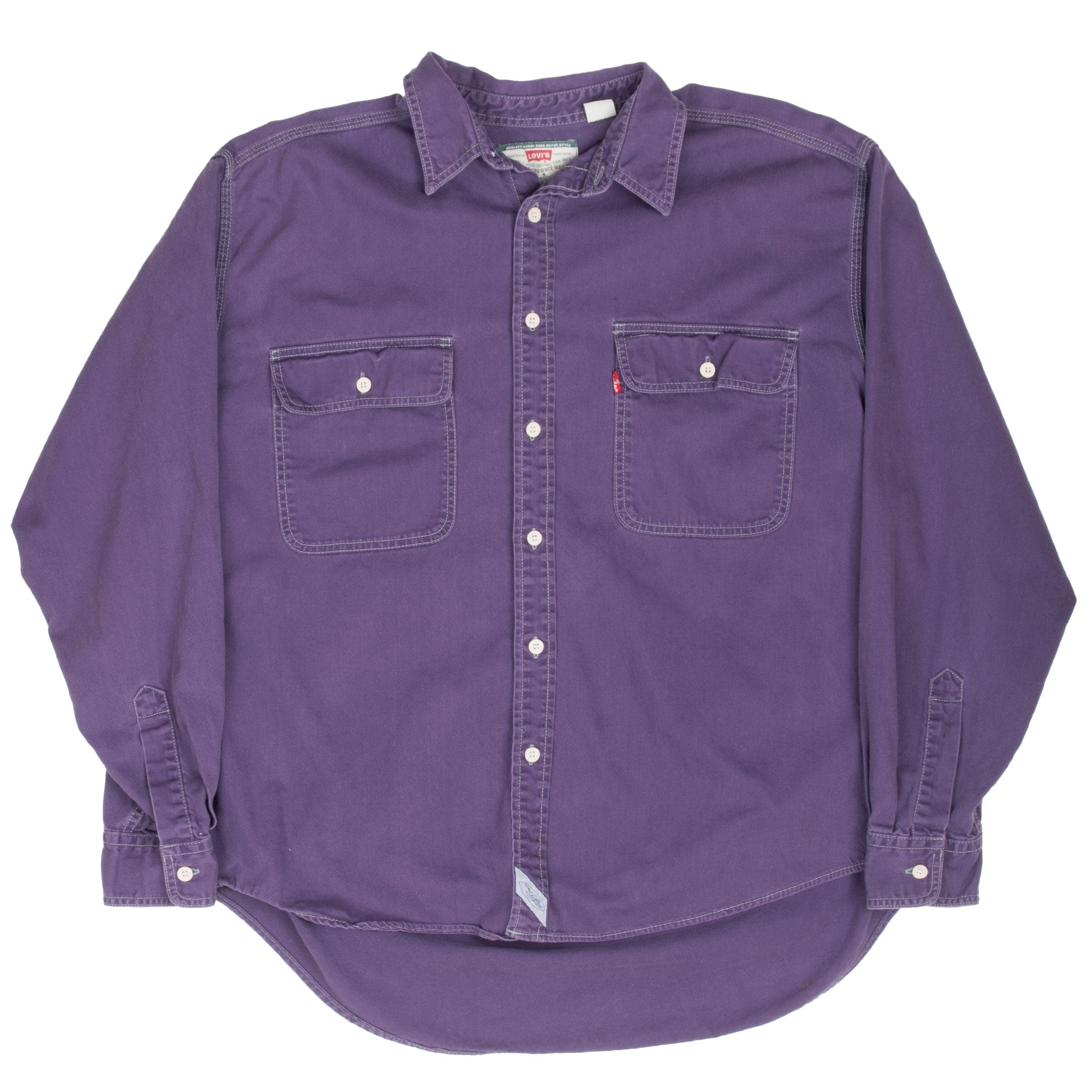 Vintage Levis Pocket Purple Denim Shirt 1990S Size XL