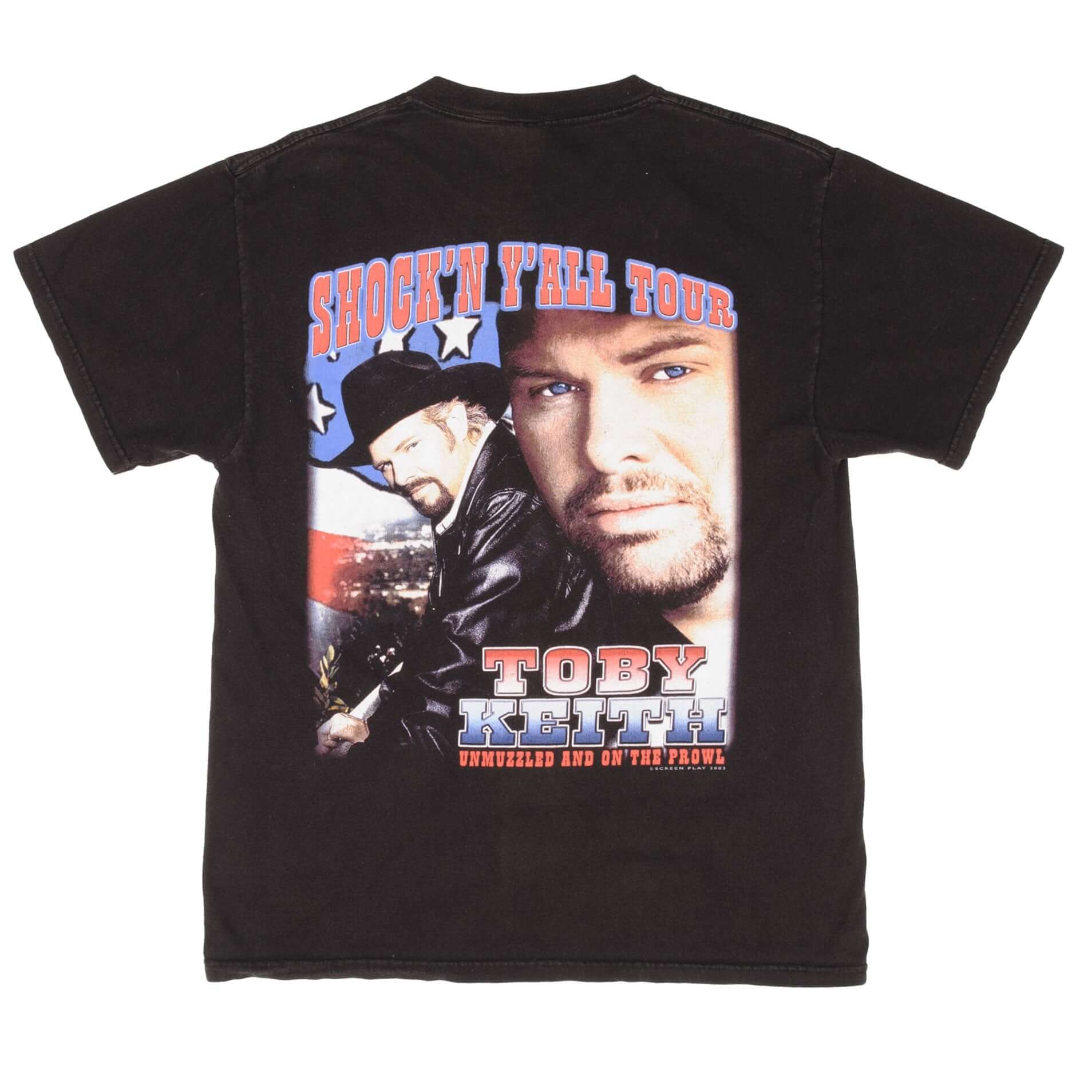 Vintage Toby Keith Shock'n Y'all Tour Tee Shirt 2003 Size Medium