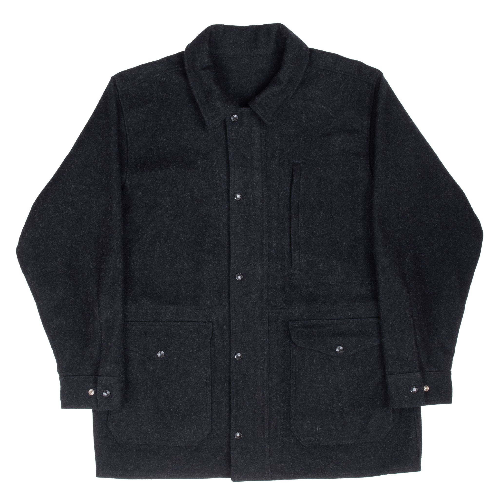 Vintage Filson Weekender Miles Breaker Black Wool Coat Size XL 2000S Made In Usa