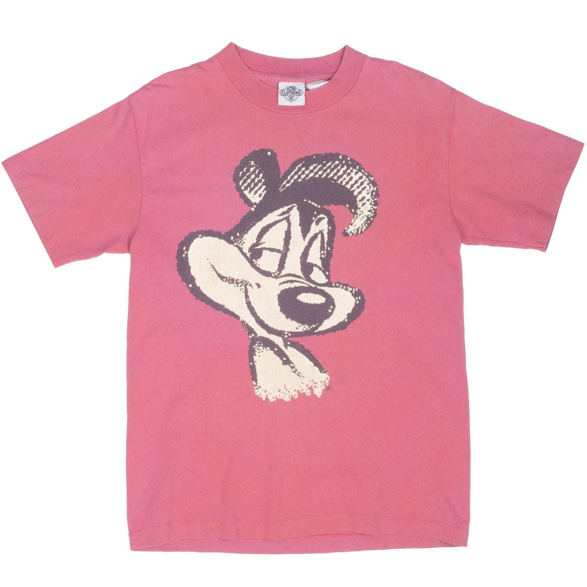 Full front view of pink Pepe Le Pew short-sleeve T-shirt