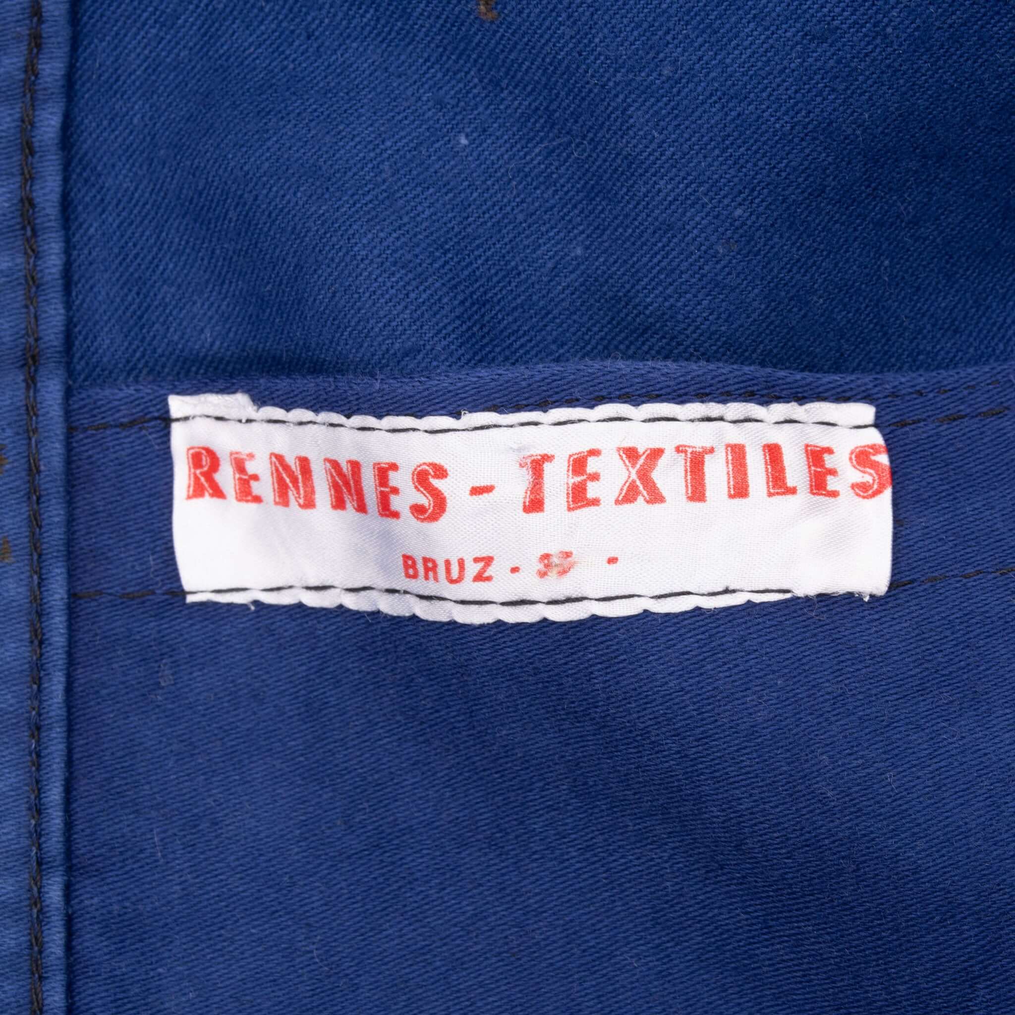 Vintage French Workwear Rennes Textiles Jacket 1960S Size Medium Made In France