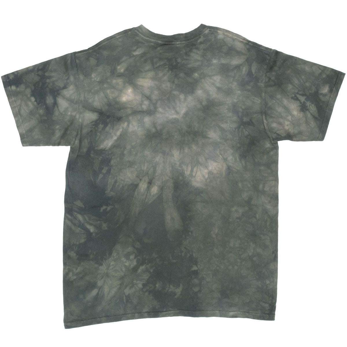Back of dark green patterned The Mountain short-sleeve T-shirt