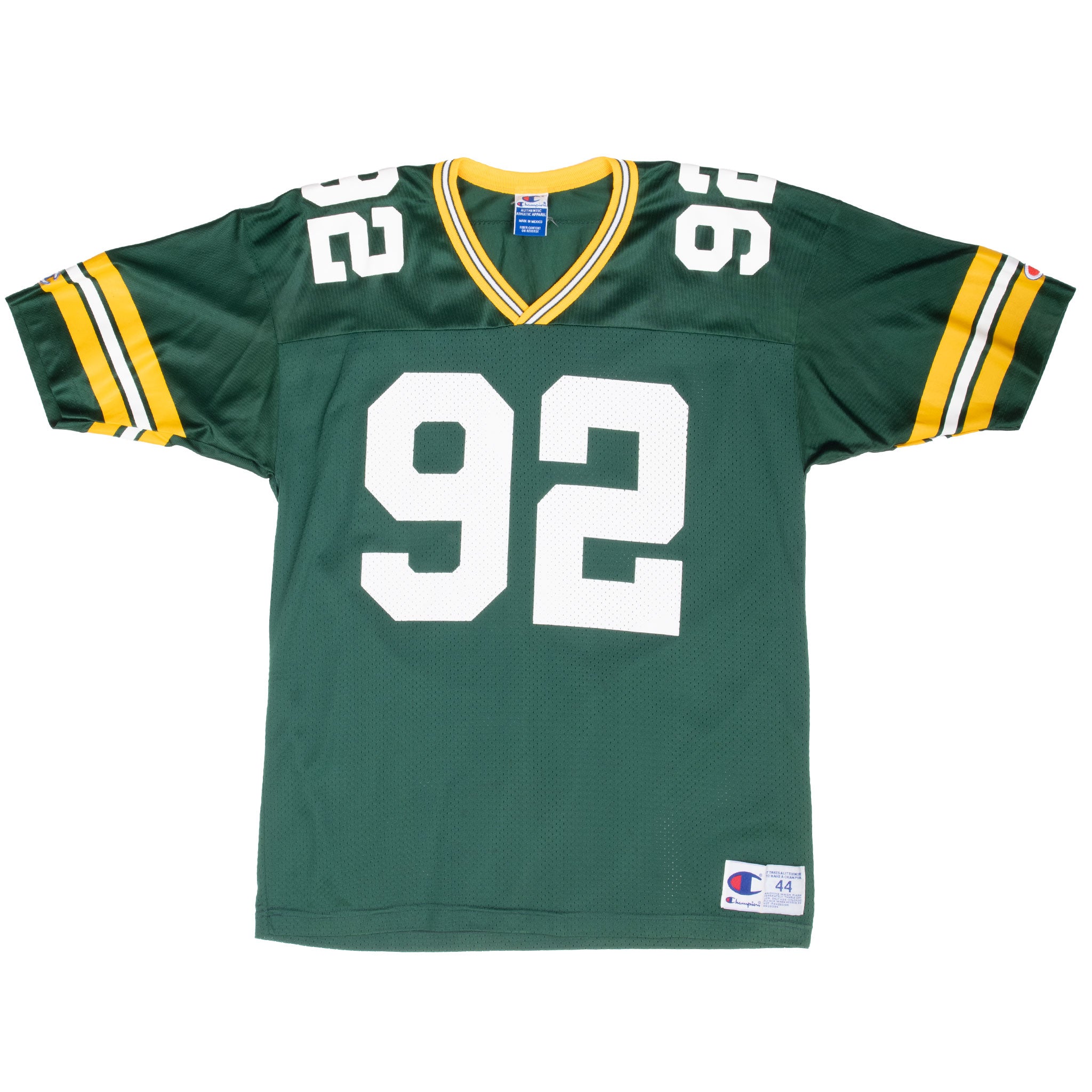 Vintage Nfl Green Bay Packers White #92 Champion Jersey 1990S Size 44
